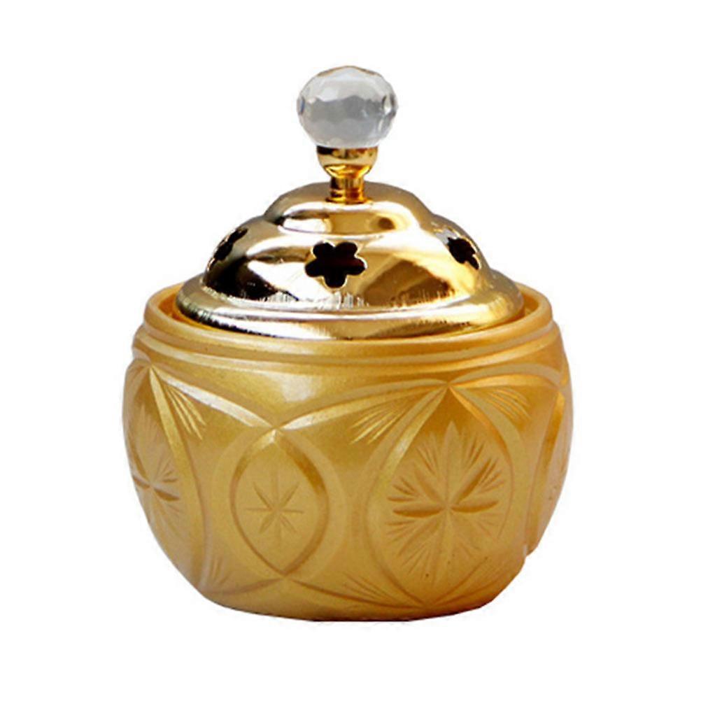 Essence Nasal Diffuser Incense Burner Adornment Study Bedroom Sauna Yoga Studio Meditation Room Kitchen 10.5x8.5cm Golden 1Pc
