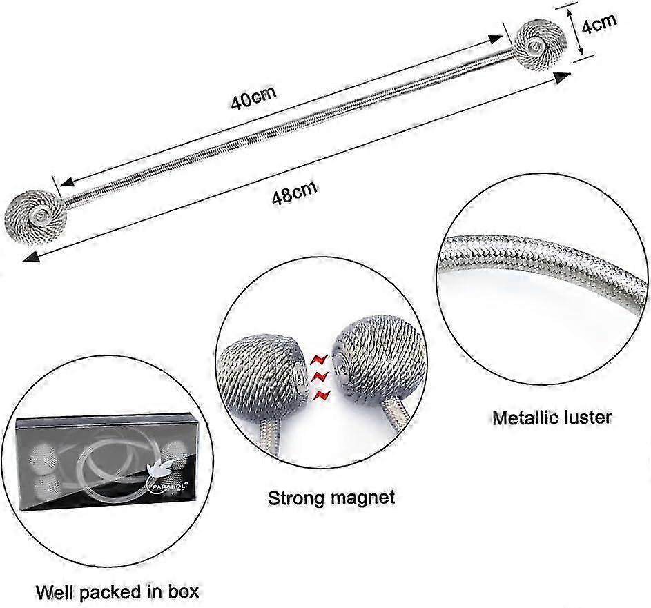 Magnetische Vorhang-Zurrgurte - Crystal Design Home Decoration 2er Pack