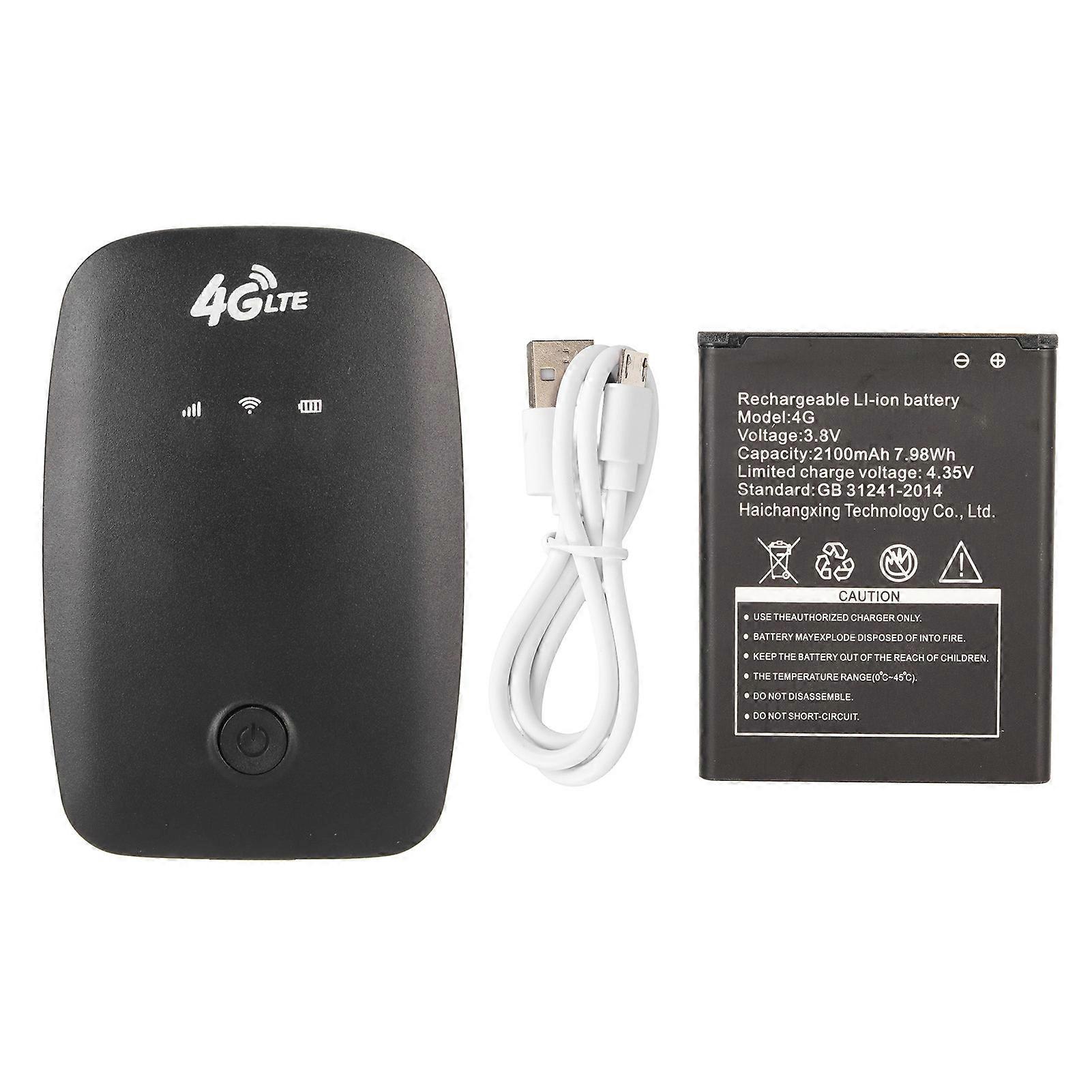 Portable 4G Mobile WiFi Router, Mini Lightweight High Speed LTE Router for Tablet, Laptop, TV, Cell Phone, Black