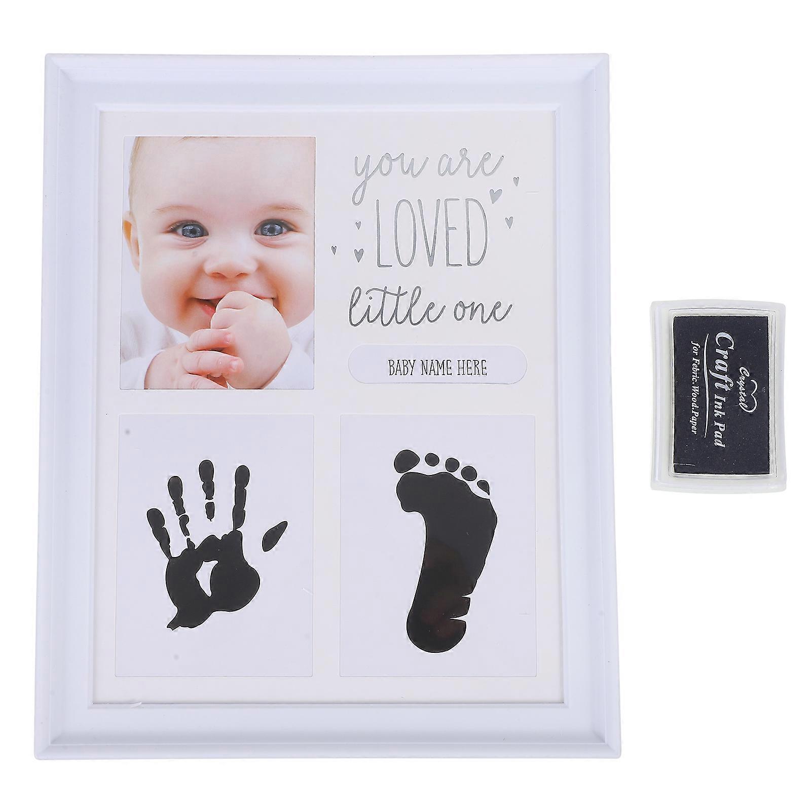 Growth Frame with Handprint & Footprint Recording | Newborn Keepsake Photo Frame for Creative Display | White Color