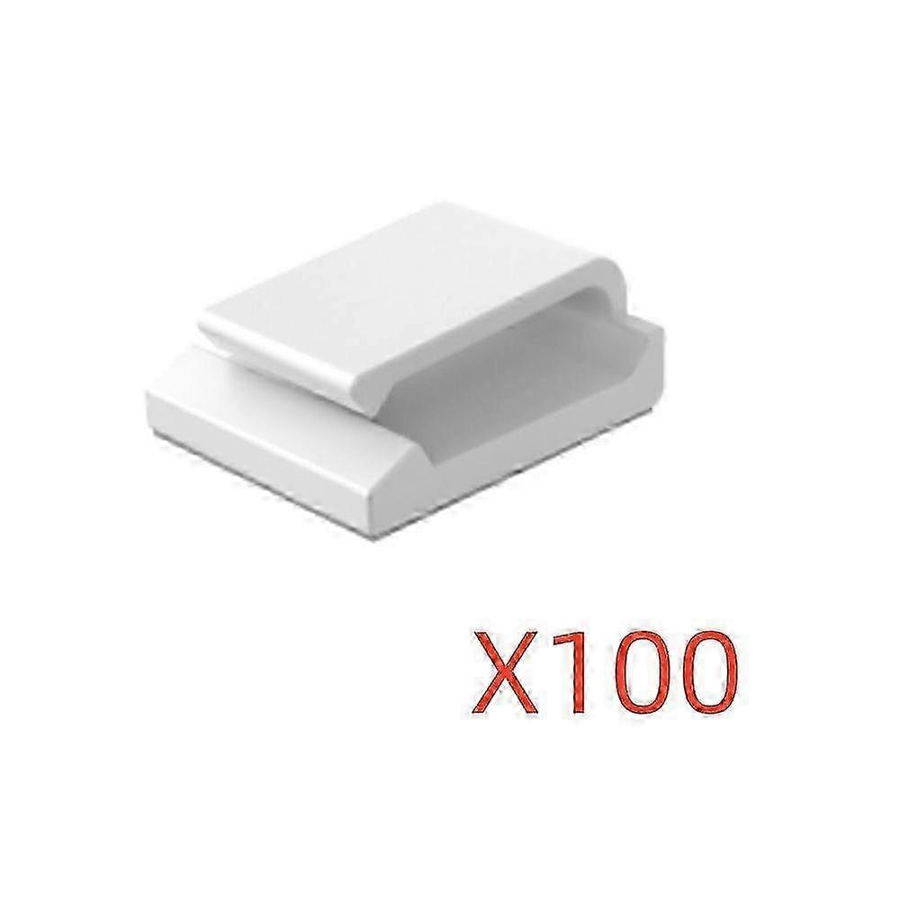 100 white self-adhesive flat type cable clamp, Happy H SZRH