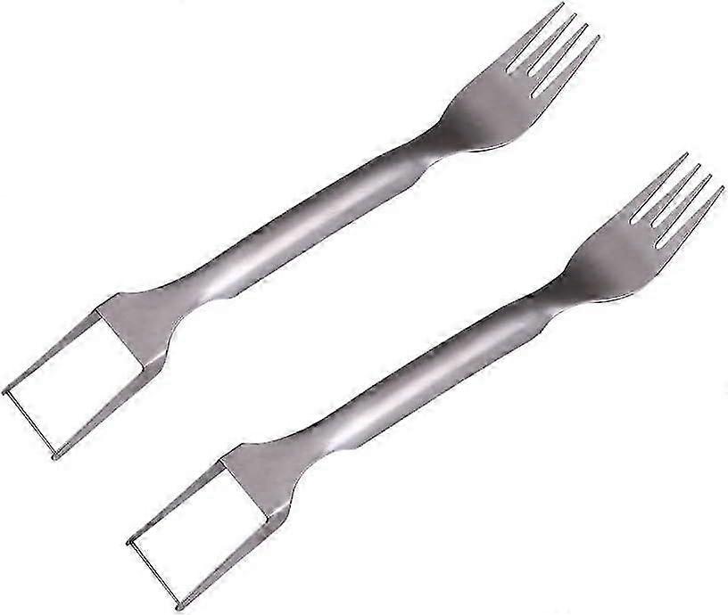 2er-Pack Edelstahl Wassermelonen-Gabelschneider 2-in-1 Obstschnitzwerkzeug