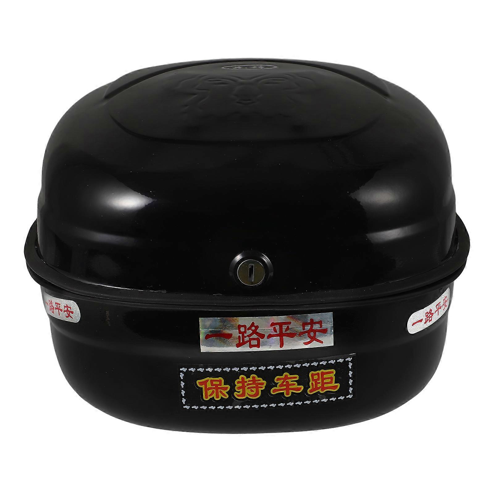 Motorcycle Top Box Black Steel Durable Weather-Proof for Motorcycle