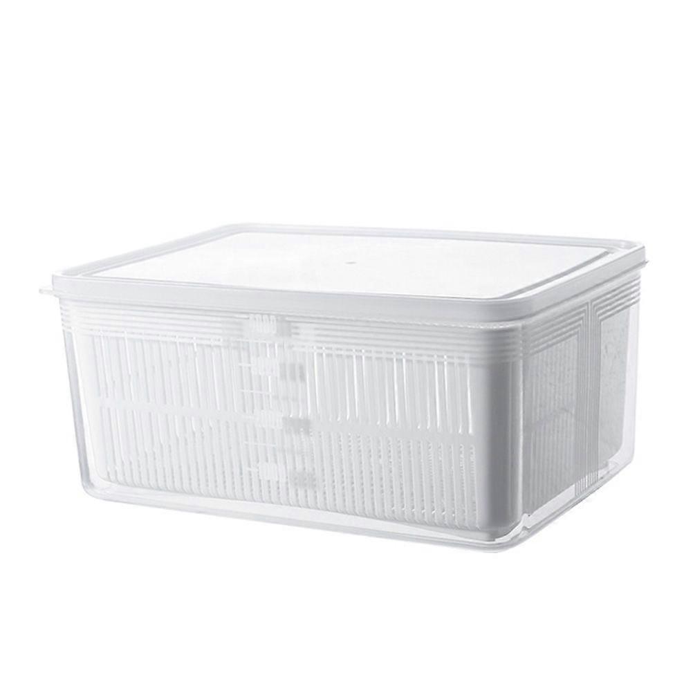 1Pc Double Layer Drainer Storage Draining Holder Washing Basket (Transparent)