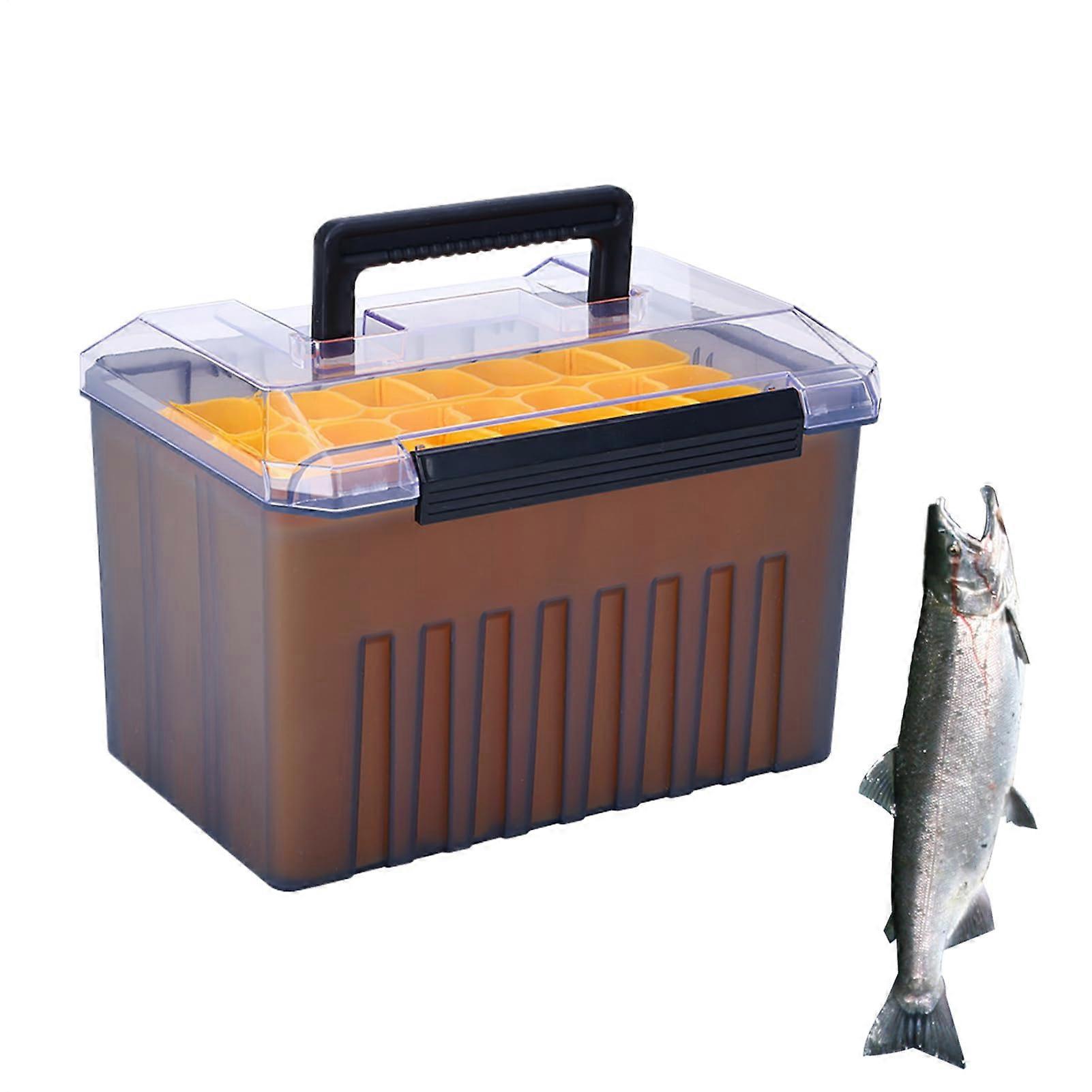 Angel caseOrganizer – Fishing equipment carrier with transparent lid, hook pocket Angler box with multiple compartments