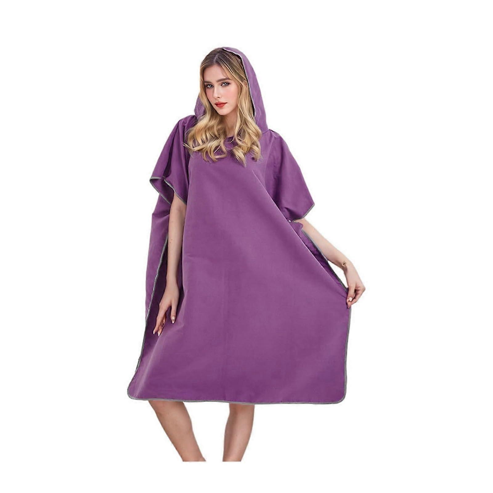 Microfibre Changing Poncho for Swimming, Quick Drying,, Purple Ref: 9483
