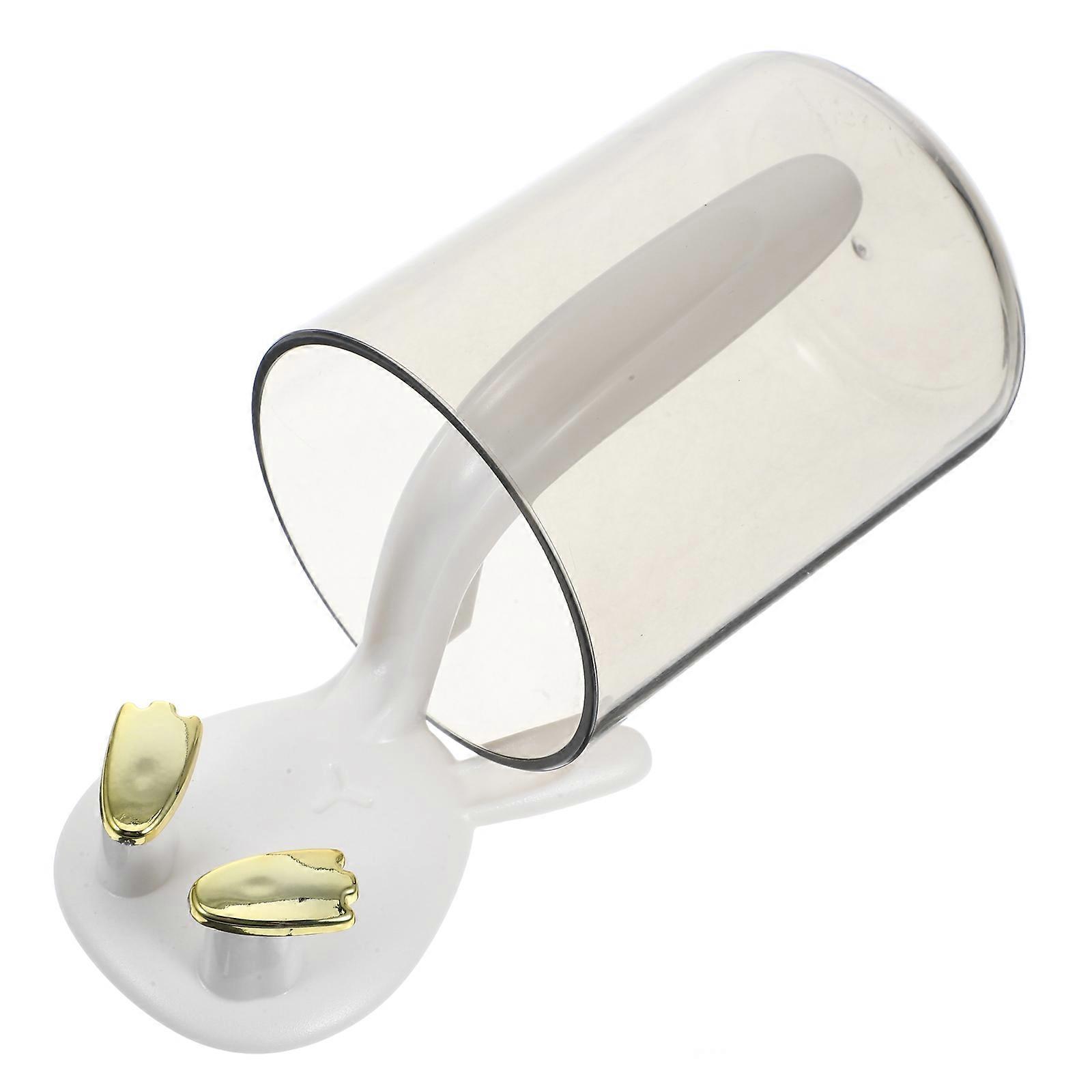 Toothbrush Holder Wall Mounted Rabbit Design For Kids Bathrooms White 15.00X7.90X7.50CM Suction Cup Covered Storage 1Set