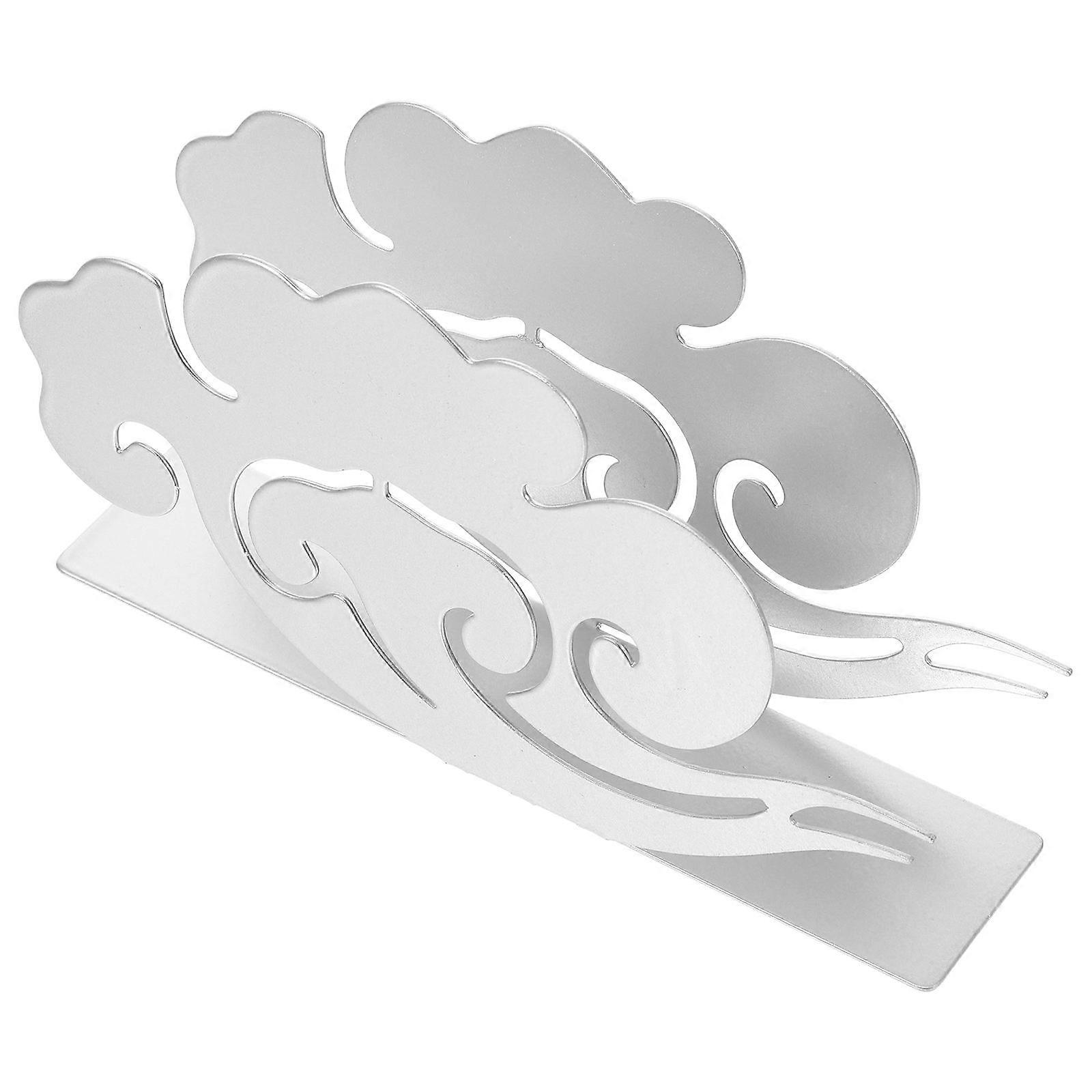 Table Decoration Silver Napkin Holder Metal Material Modern Style Dining Area Suitable Note Storage 1Pack