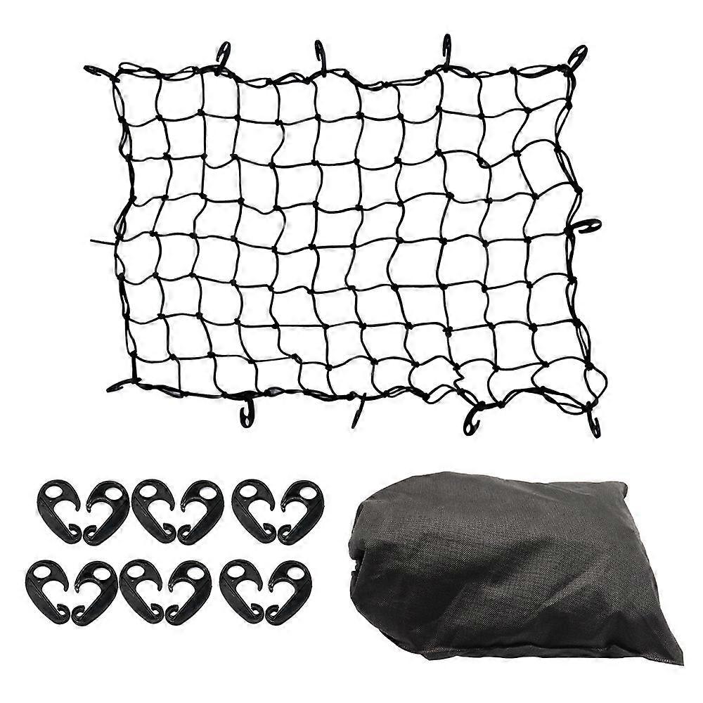 Luggage Net Bungee Cargo Net Strech Super Duty Mesh Holds Adjustable Hooks for Rooftop Cargo Carrier MK90027