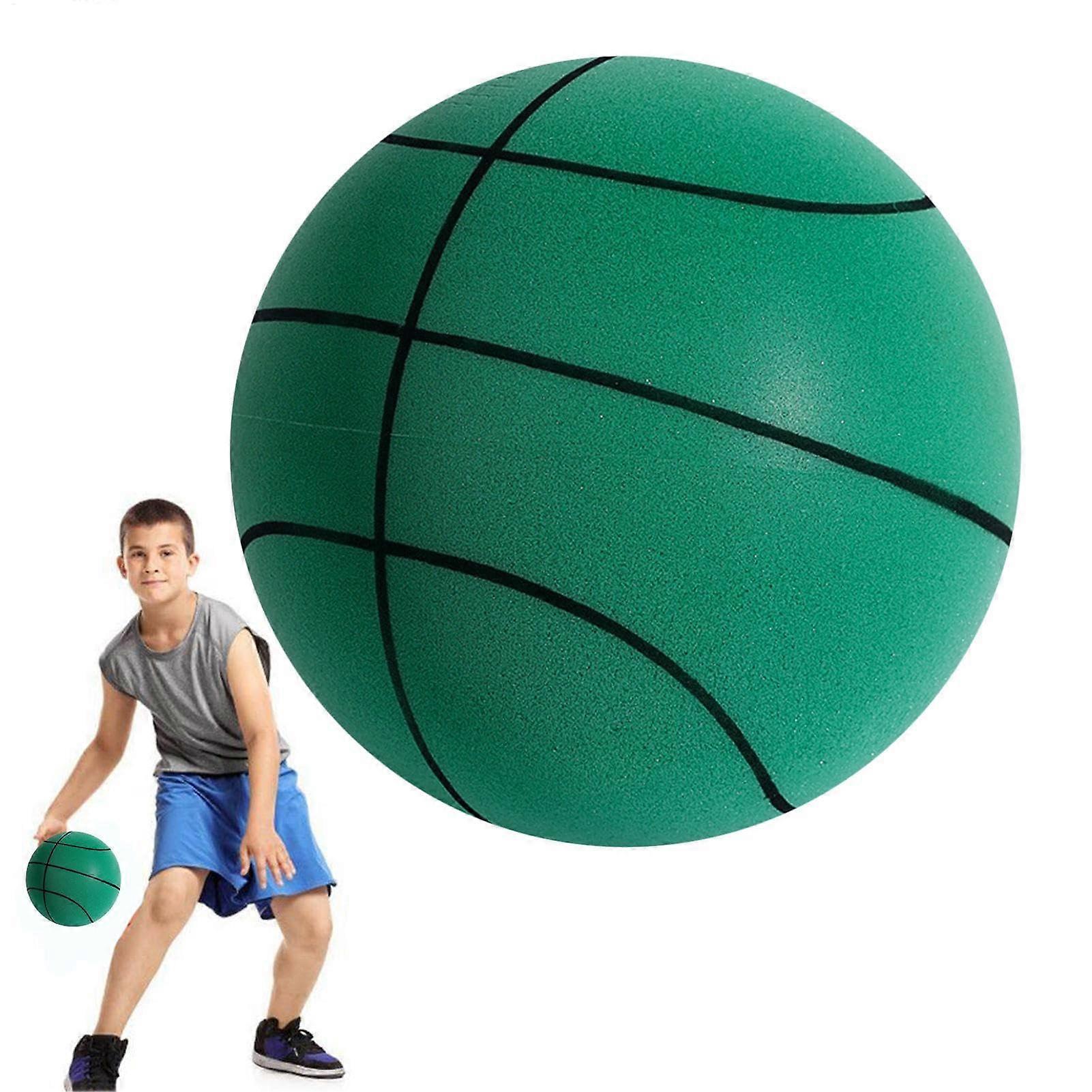 Quiet Foam Basketball για Εσωτερική Χρήση, Πράσινη Διάμετρος 24 cm