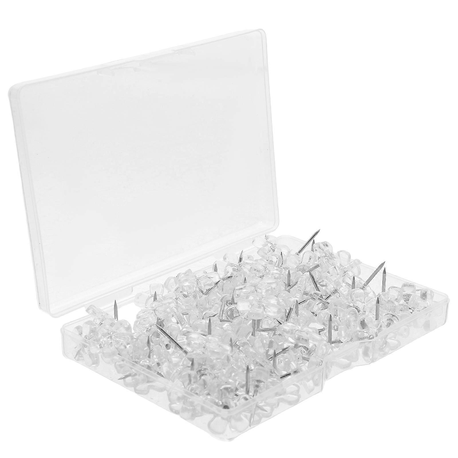 Clear Push Pins For Bulletin Board Thumb Tacks Decorative Map Marking Small Size 100Pcs