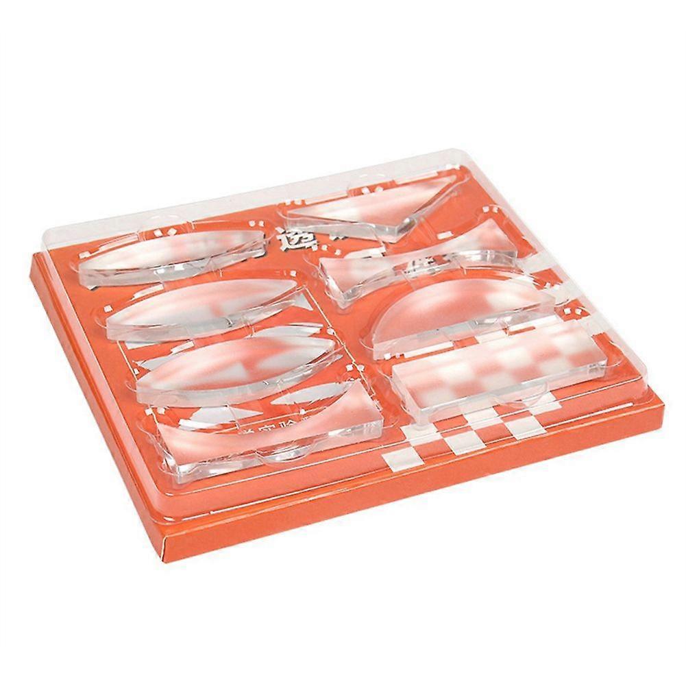 Acrylic Optical Experiment Set Triangular Prism Convex Lens Concave Mirror 8 PCS for Lens Imaging Source Science Physics