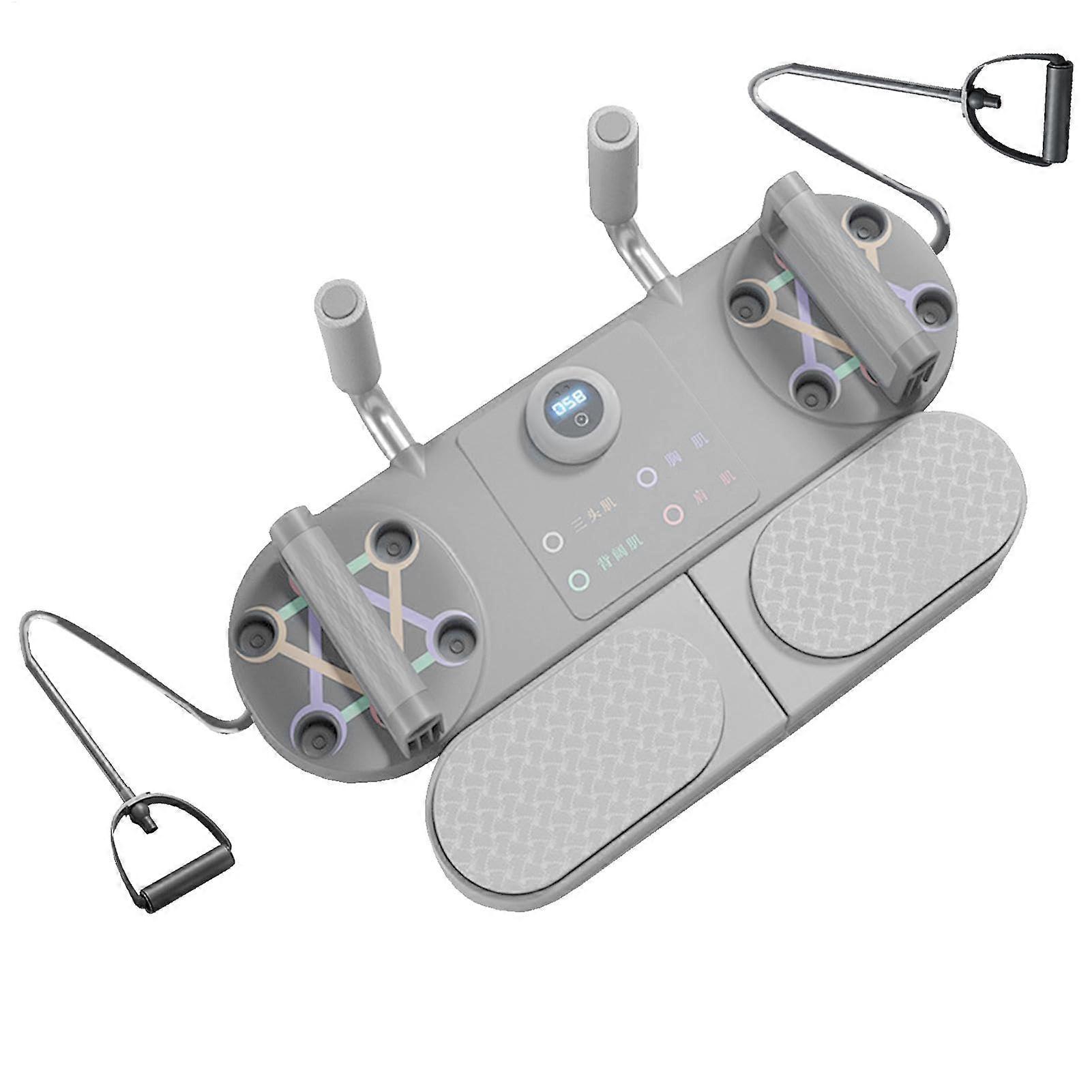 Up Board 5 in 1 Push Station Fitness Tool for Home Workout, Adjustable Multi-Function Training Board with Grips, Grey