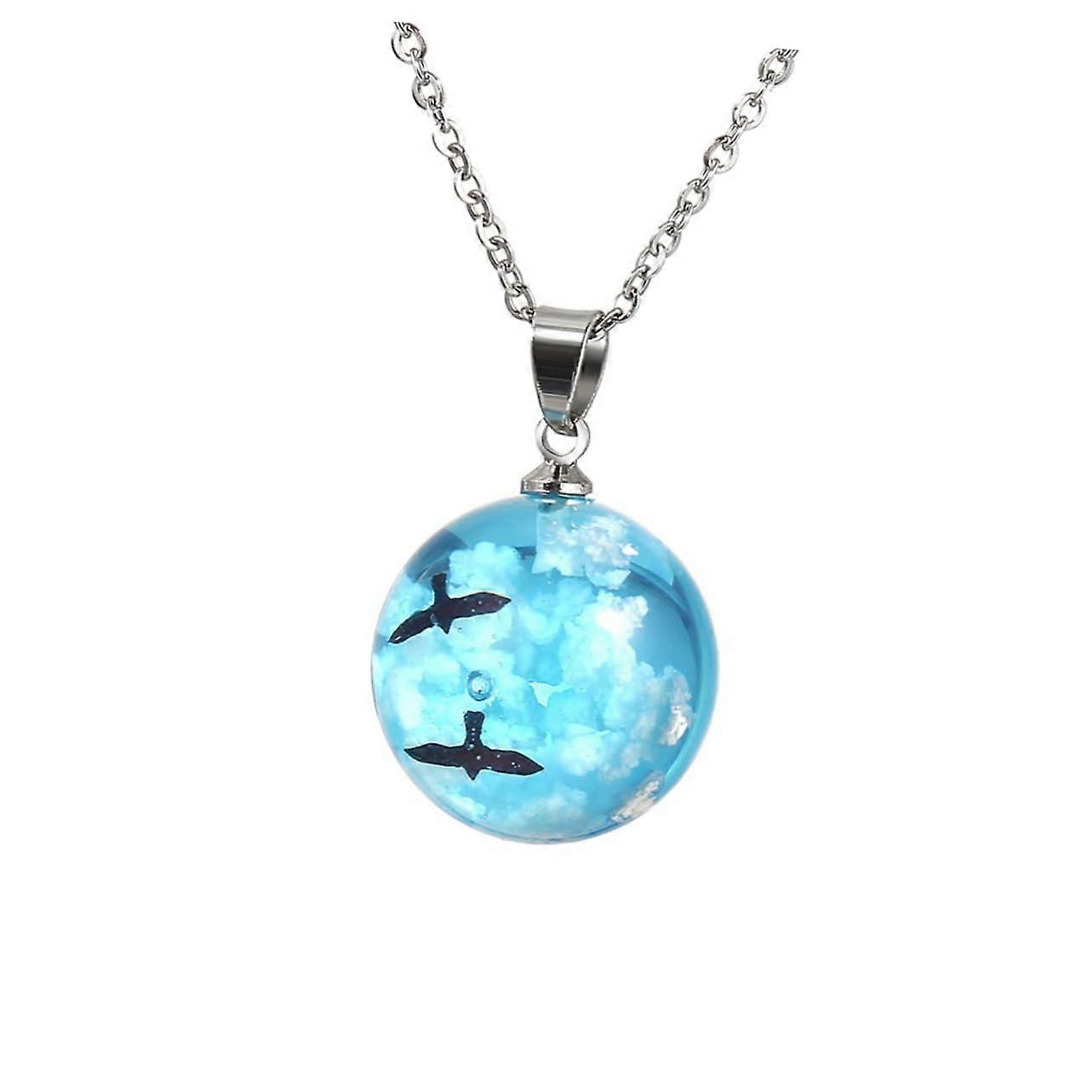 Flying Birds Necklace Silver Metal Simple Elegant Design for Women Creative Cloud Pattern Lightweight Durable