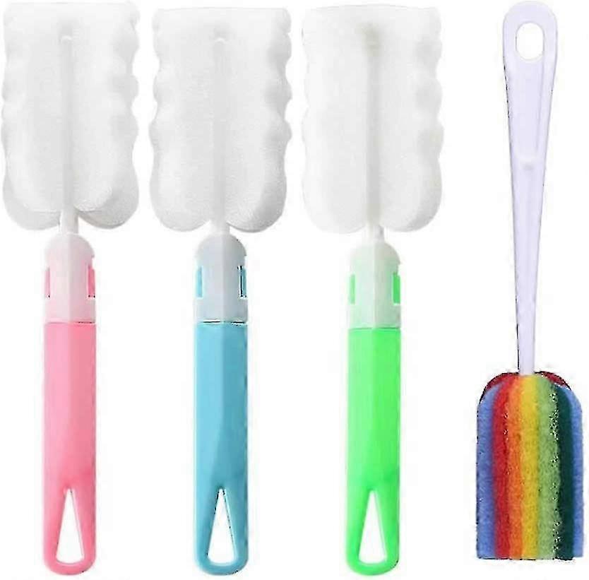 4 Pcs Bottle Cleaning Sponge Cup Brushes