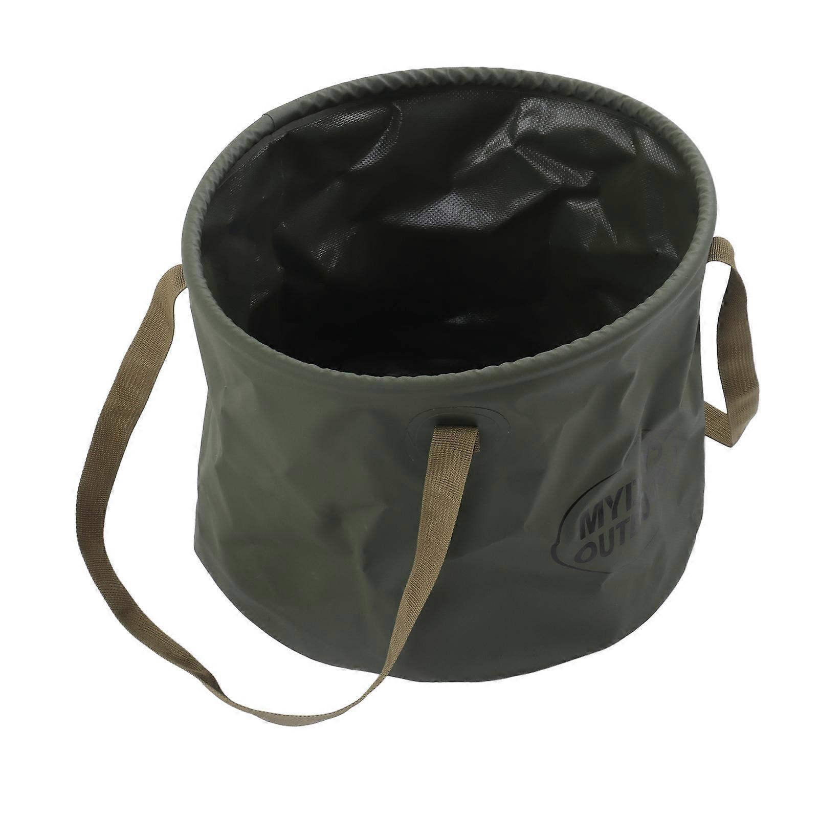 20L Collapsible Bucket Lightweight Space Saving Multifunctional Green Portable Bucket for Outdoor Camping Travelling Home