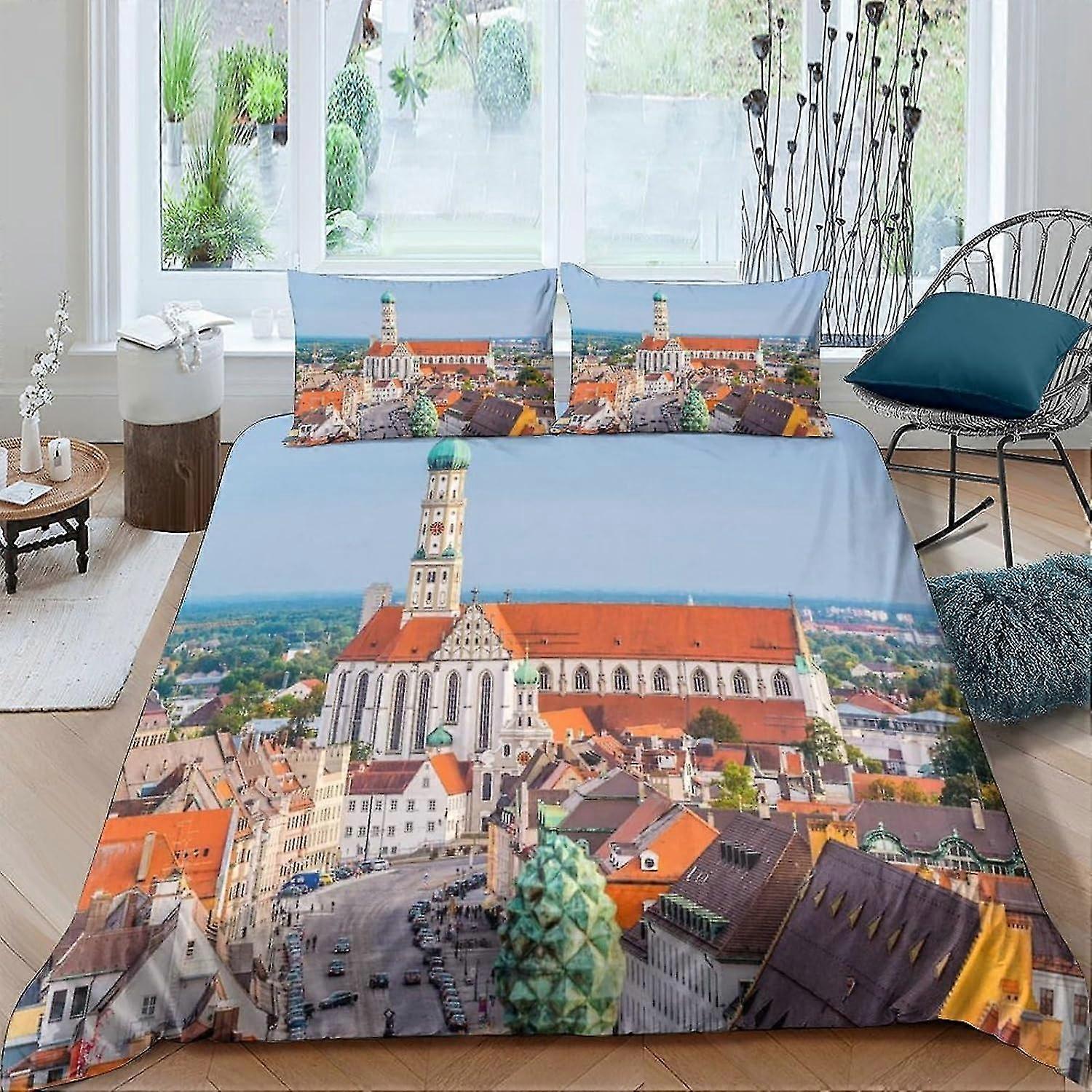 3D Printed Bedding Comforter Cover Set with Pillowcases, Soft Microfiber Quilt Cover for Kids
