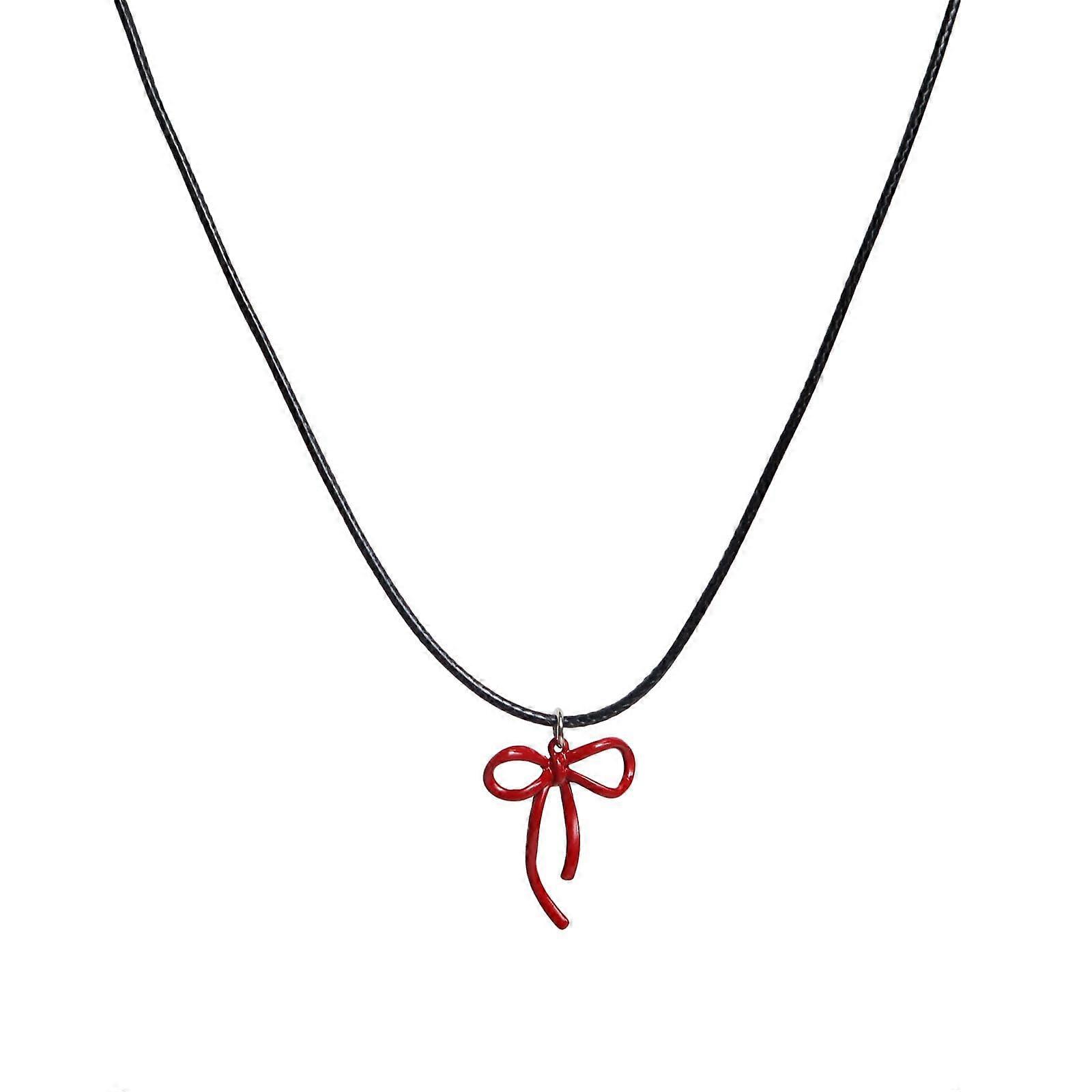 Versatile Red Fashion Necklace with Adjustable Length and Stylish Bow Accent for Casual and Formal Outfits