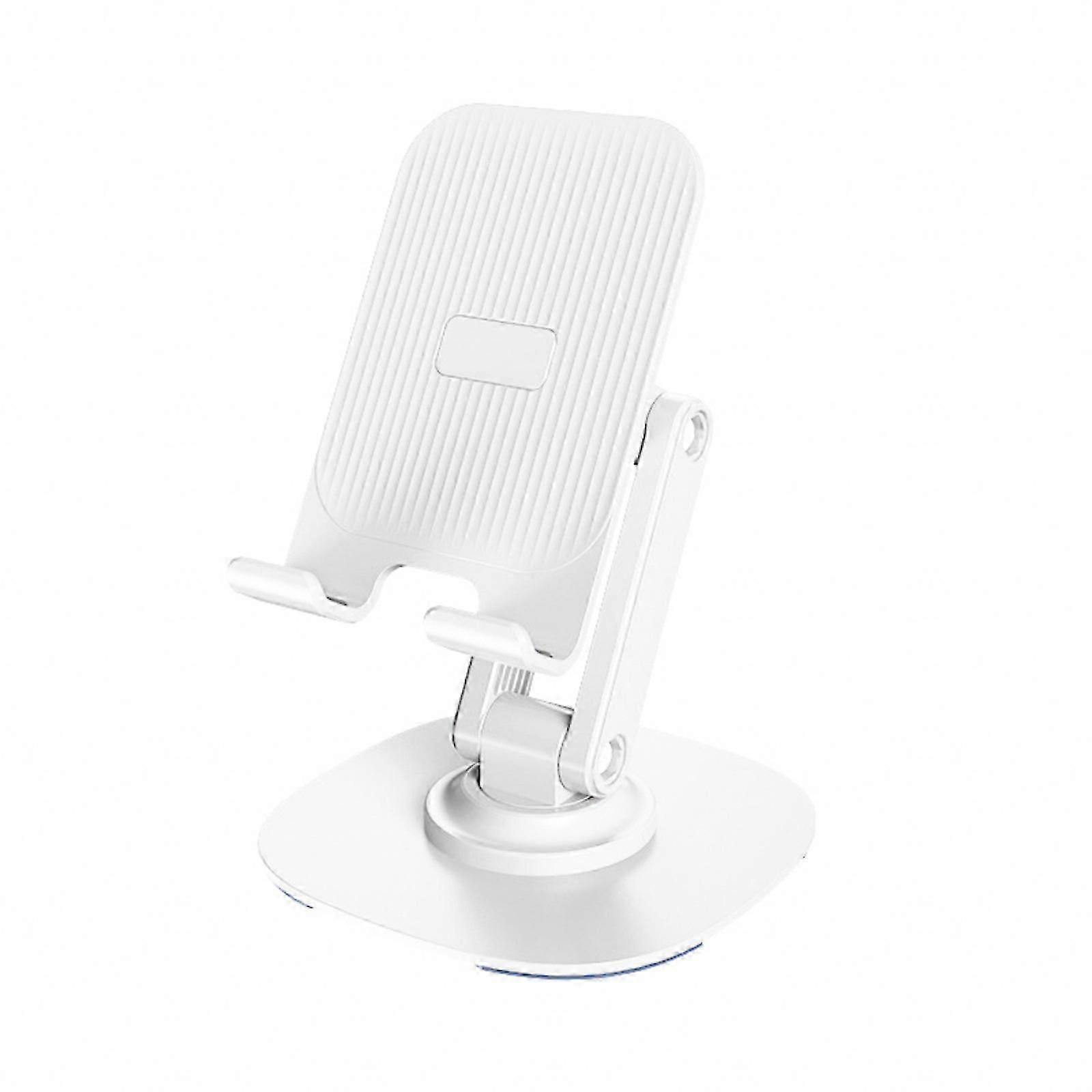 360 Degree Rotating Phone Stand Foldable Design Easy Storage & Travel Suitable for All Devices Video Recording Streaming  White