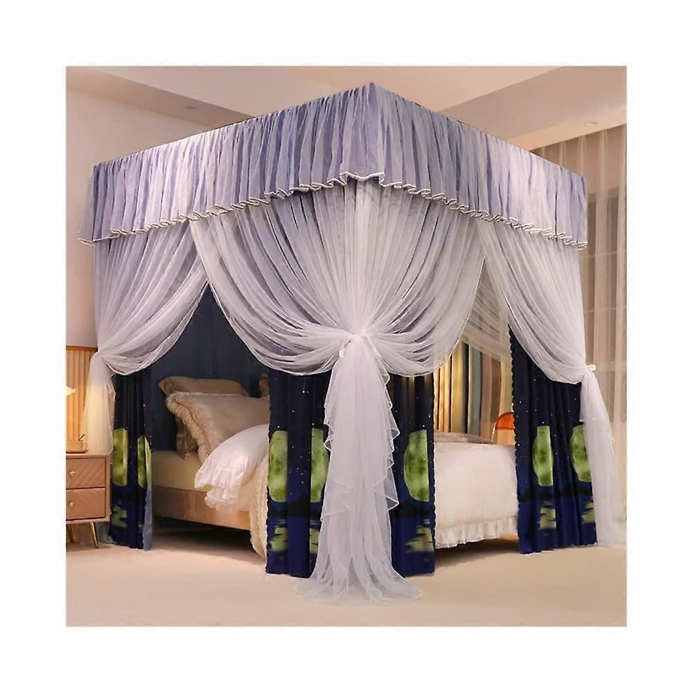 Canopy for 6.5ft Bed, Mosquito Net for Queen/King Bed, Bed Curtain with 4 Rods