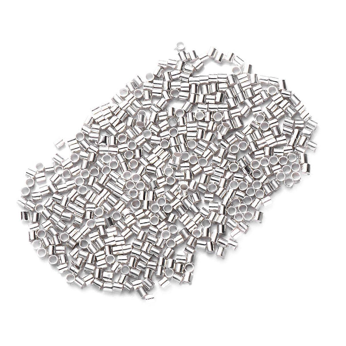 Copper Tube Spacer Beads Silver Mini Hole Design For Costume Accessories Diy Projects 2000Pcs