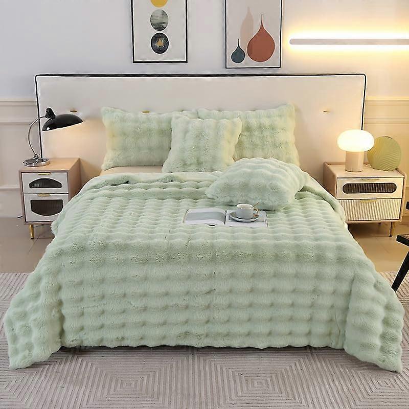 Faux Fur Blanket, Bubble Blanket, Cuddly Blanket (Grey, 48x74cm)