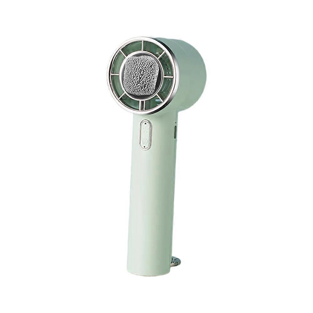 Handheld Turbo Ice Fan with Hook USB Mini Cold Fan 5-Speeds Wind Adjustable Outdoor Ice Compress Turbo Jet Fan Green