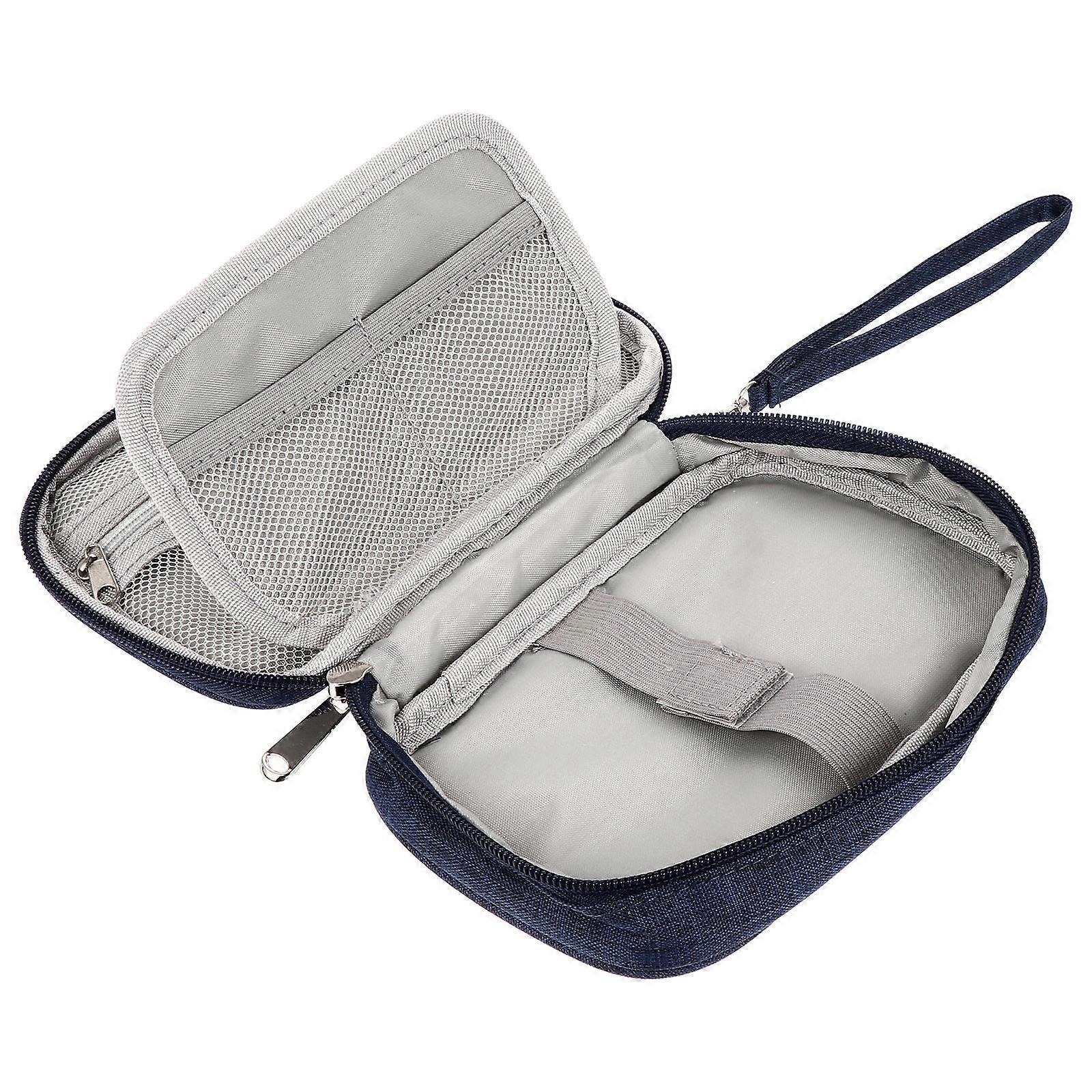 Blue Electronics Storage Bag for Cables Chargers and Small Accessories 300D Cation