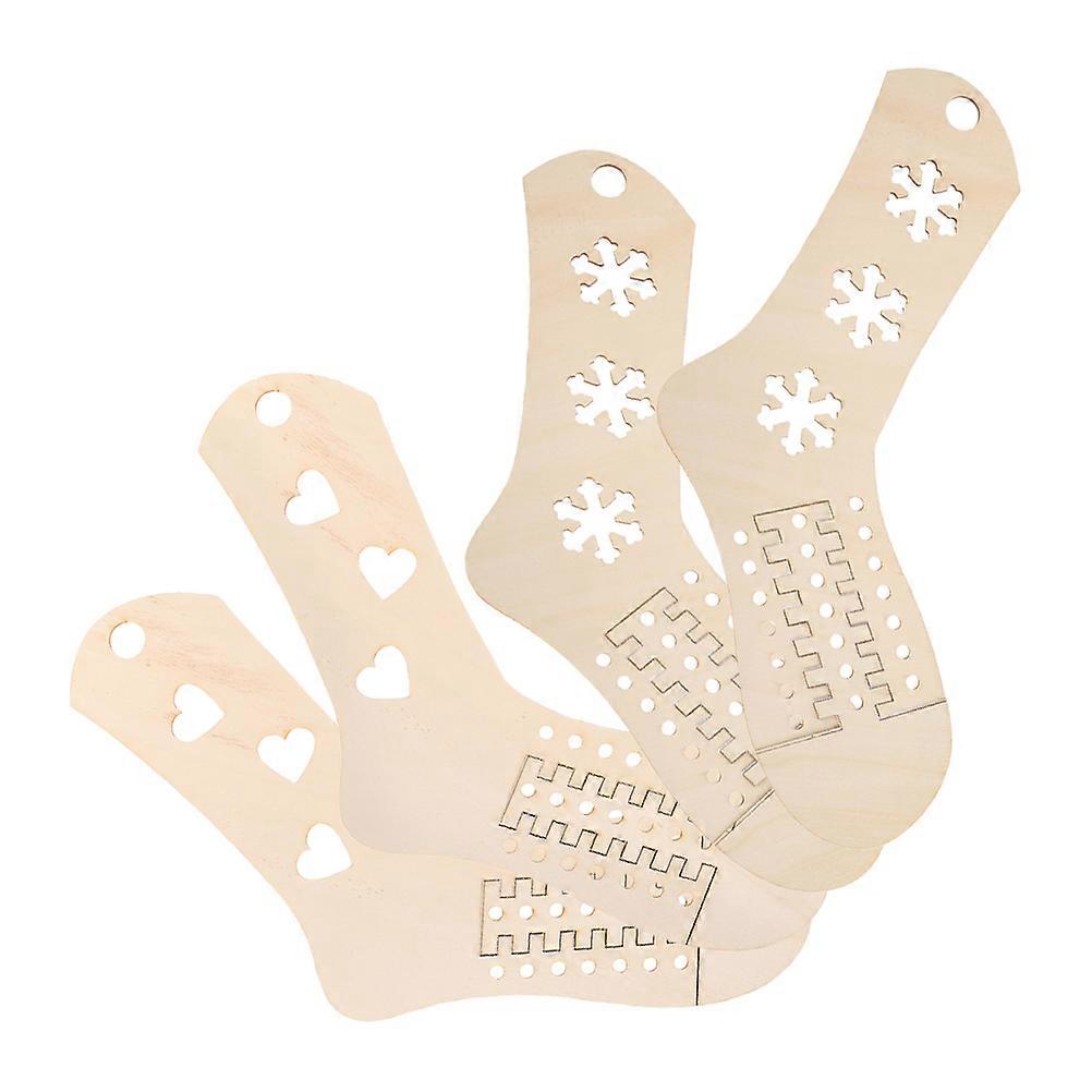 Adjustable Wooden Sock Blockers for Knitting   Expandable Stretching Tools for DIY Crochet & Knitting Projects (4pcs)