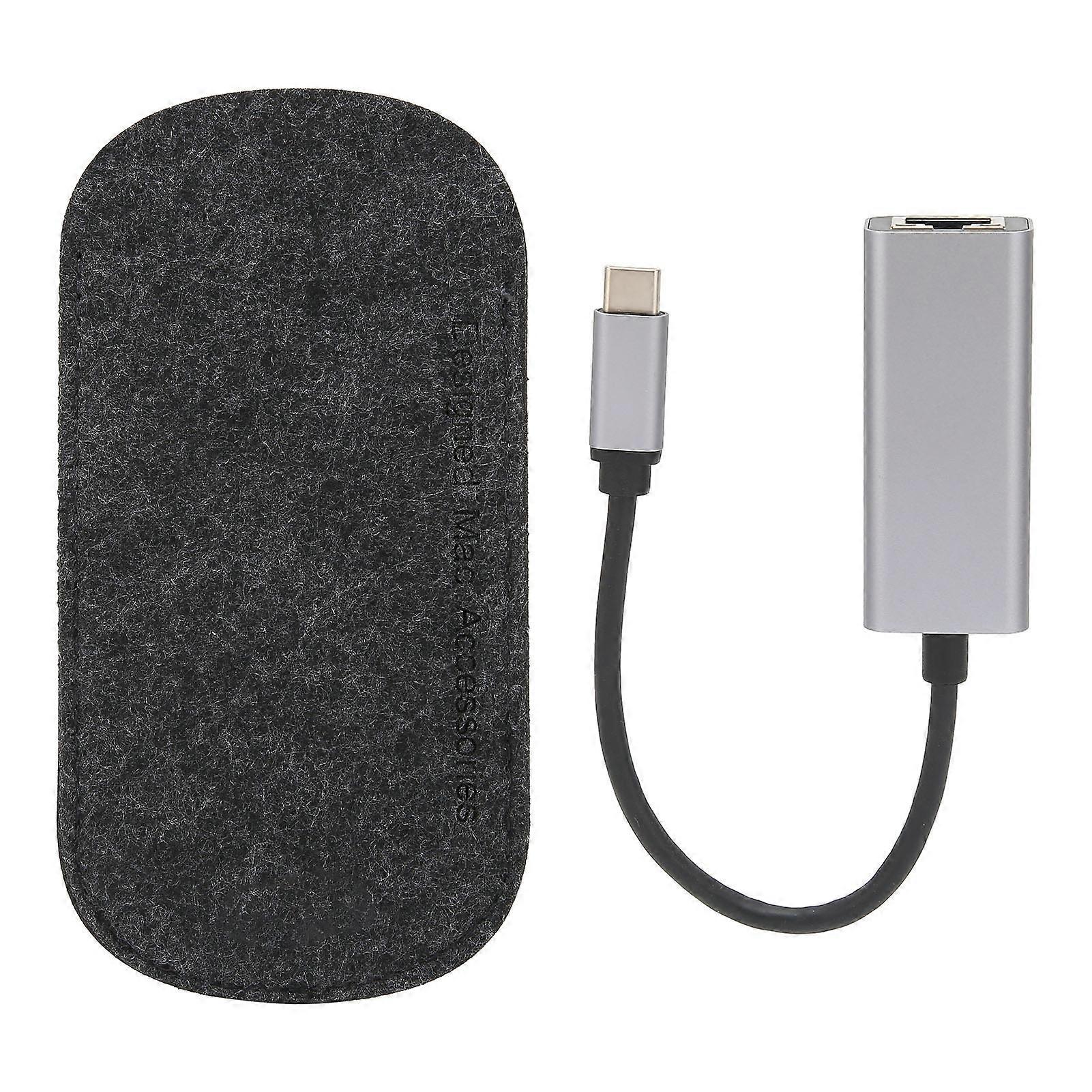 TypeC to RJ45 Adapter 1000Mbps Computer Accessory with Aluminum Shell for Huawei Mate Book