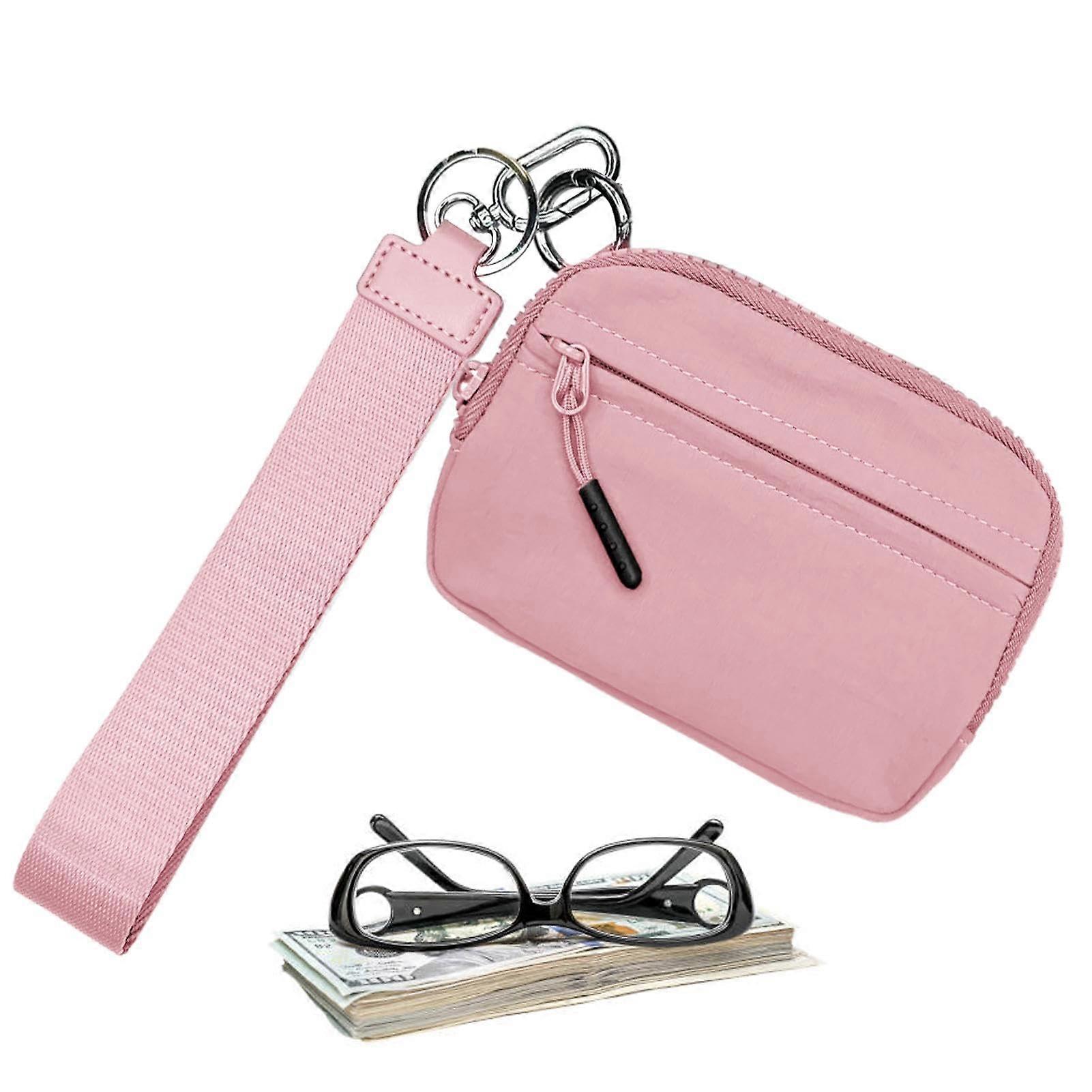 Keychain Pouch – Waterproof Nylon Wallet for Women, Compact Key Ring with Hand Strap