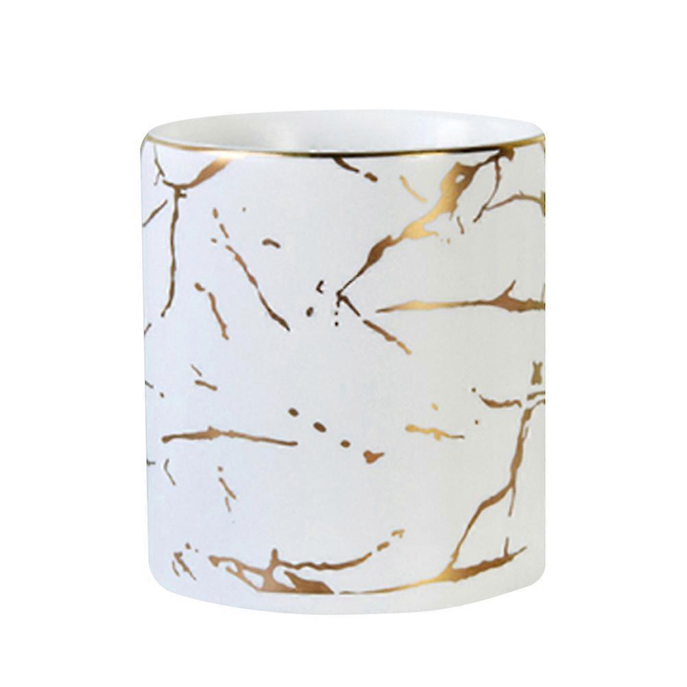 Pen Container Makeup Brush Cups Marbled Pattern Ceramic Organizer Keeps Cosmetics Clean And In Order 1Set