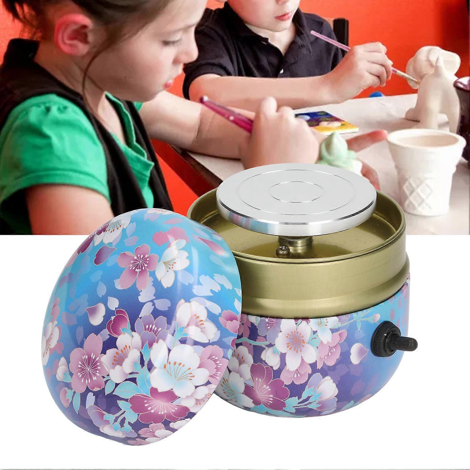 Mini Electric Pottery Wheel Metal CW CCW Adjustable Stepless Speed Mini Pottery Forming Machine for DIY 100‑240V AU Plug 