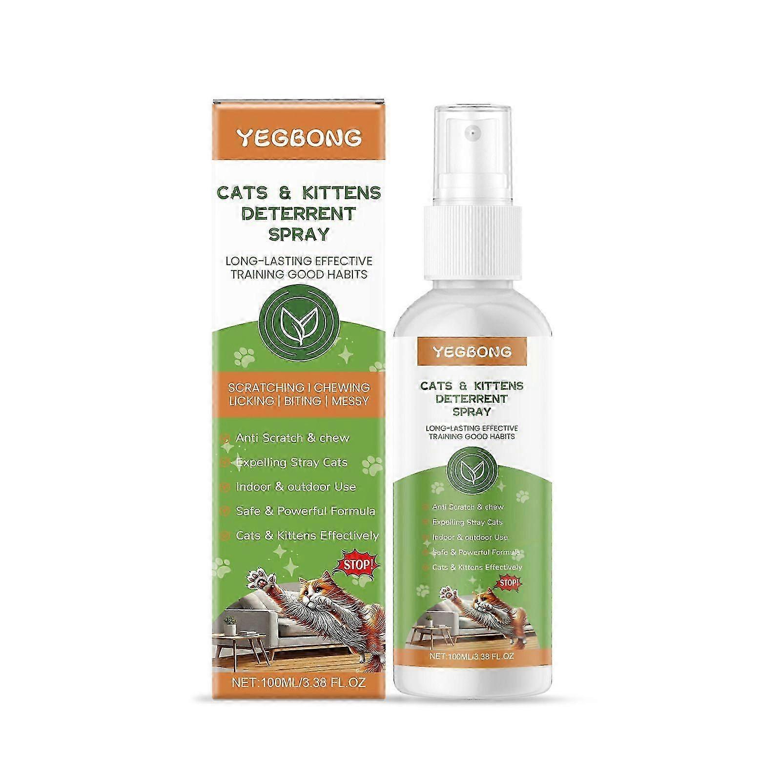 Cat Deterrent Spray - Natural No Scratch Spray for Cats to Anti Scratching Marking Furniture Garden, Keep Cats Off Furniture, No Trace, Training & Beh