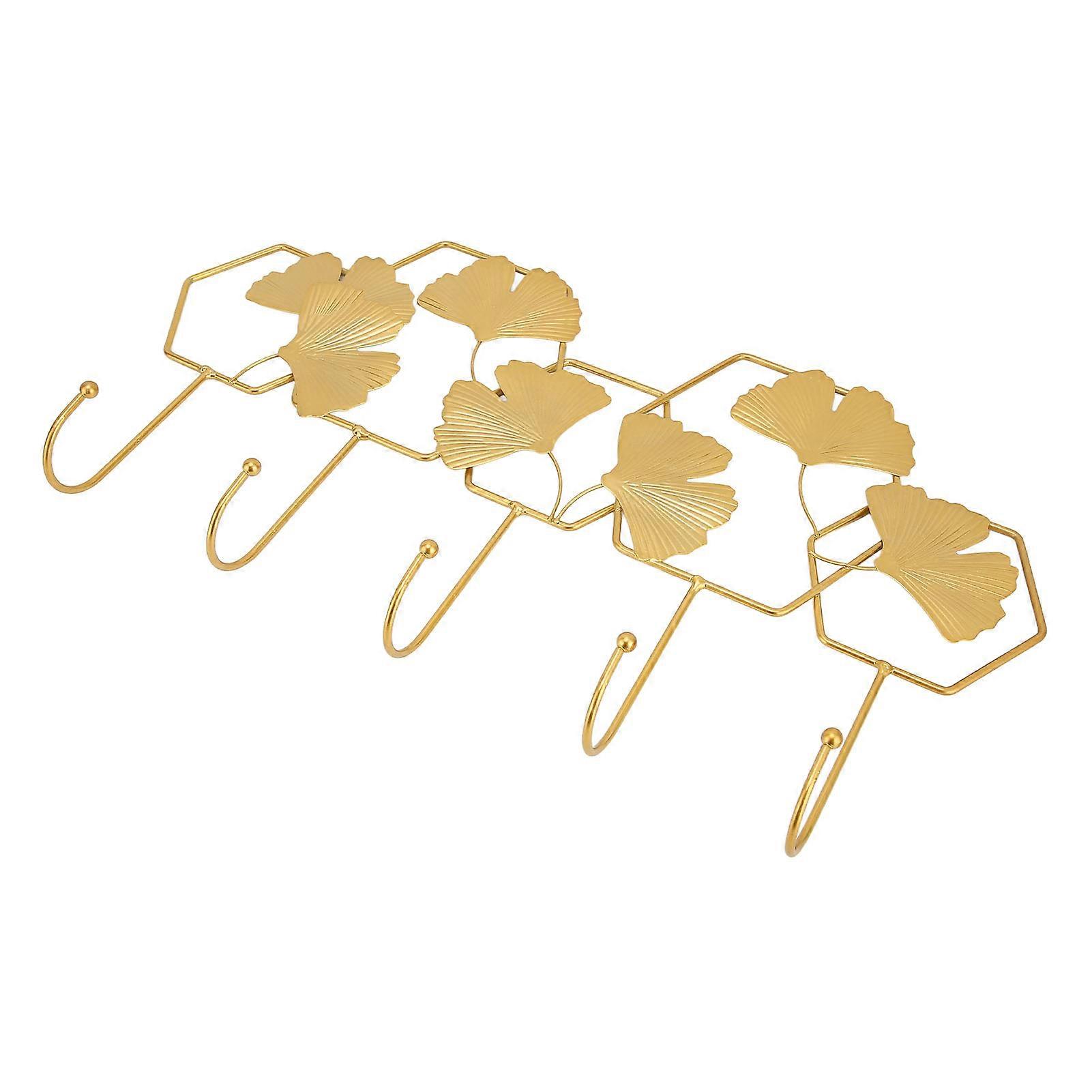 Multifunctional Clothes Hook Iron Space Saving Wall Mounted Clothes Hanger for Scarf BagGolden