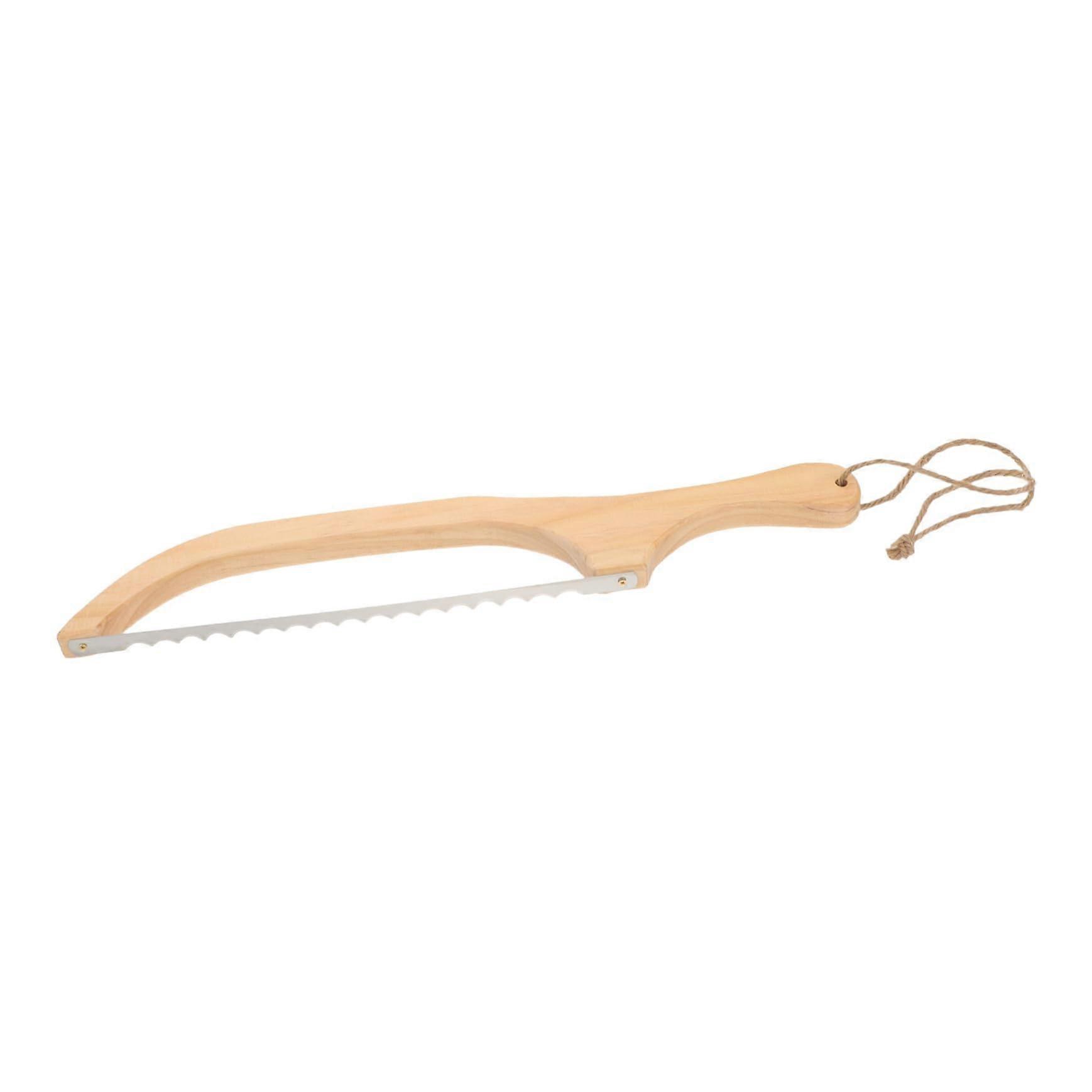 Bread knife with ergonomic design and stable wooden handle for bakery and home use, durable and corrosionresistant, for slicing bread.