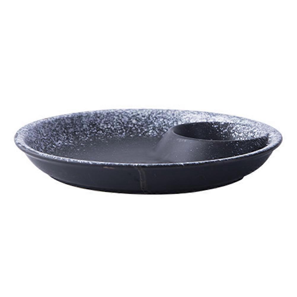 Ceramic Dumpling Dinner Plate with Dipping Saucer for Kitchen Use