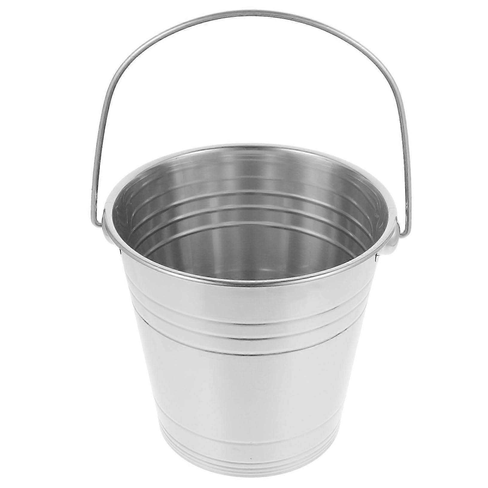 Stainless Steel Ice Bucket with Sturdy Handle for Drinks Parties Bars Hotels KTV Rustproof Easy Clean