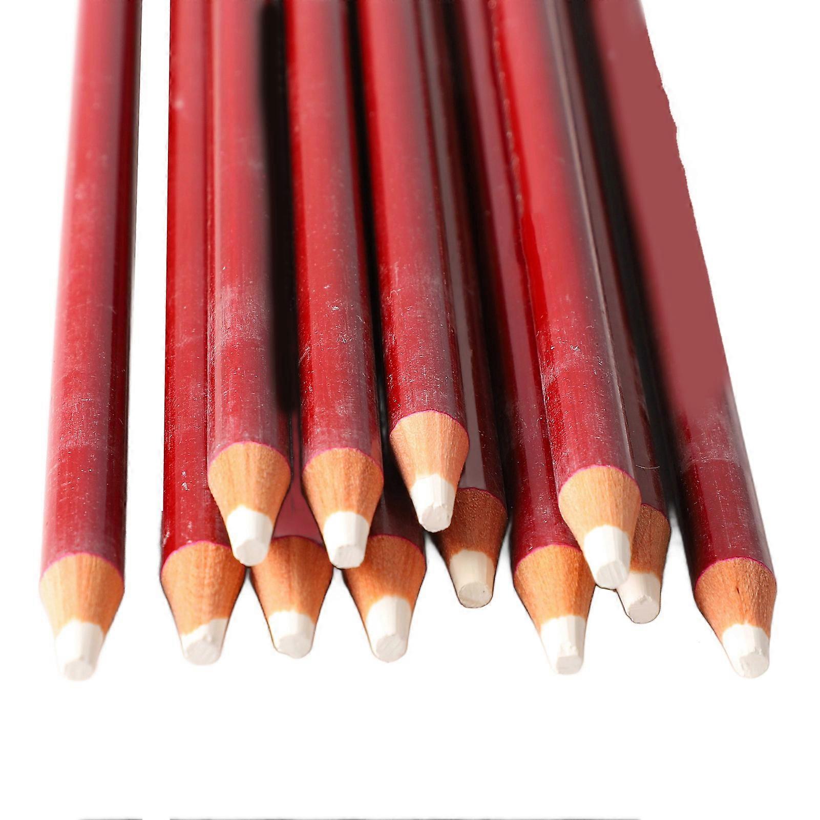 12PCS White Charcoal Pencils Set Professional Sketch Highlight White Pencils for Drawing Sketching Shading Blending