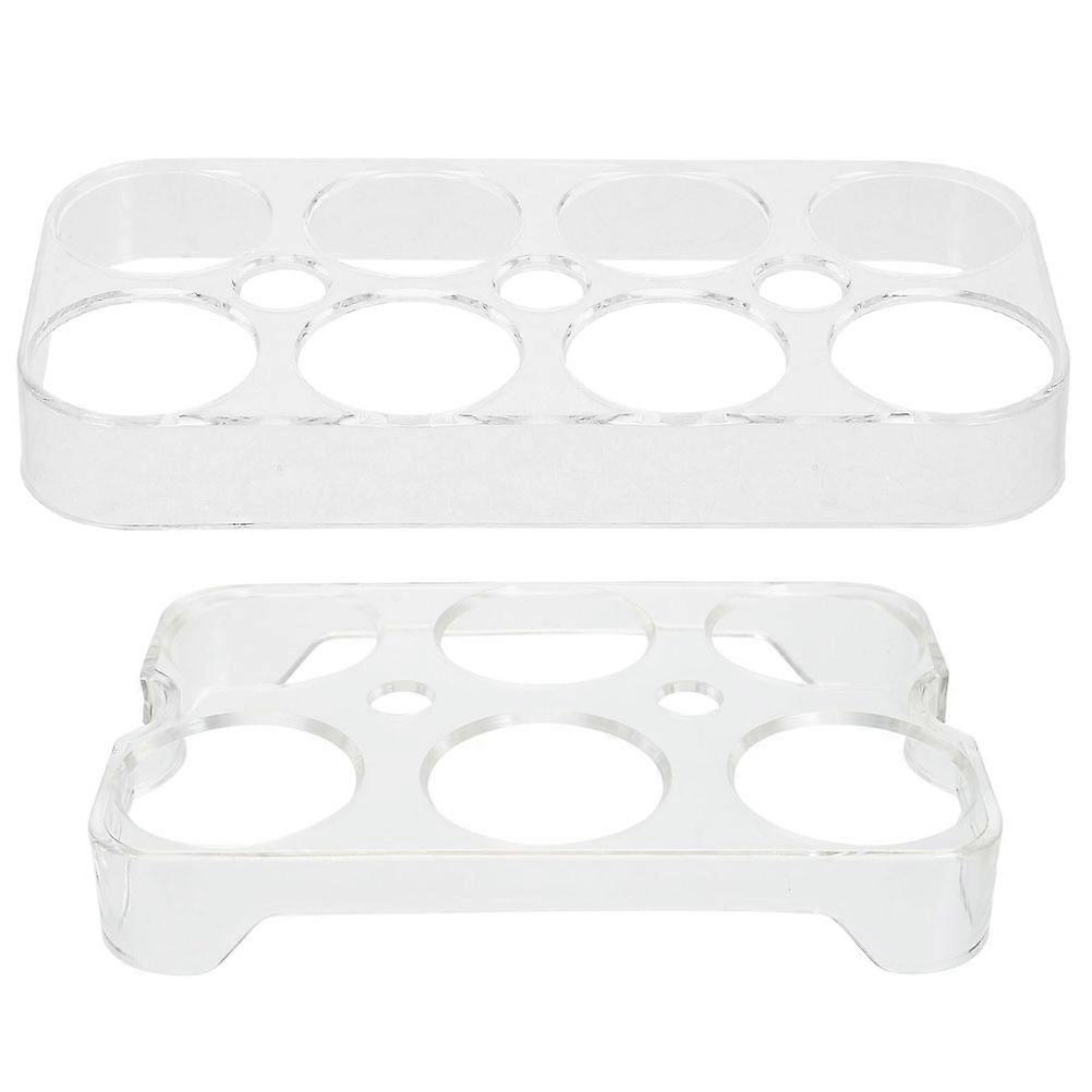 Fridge Egg Shelf Refrigerator Egg Box Transparent Plastic Egg Storage Container Modern Design 2Pcs