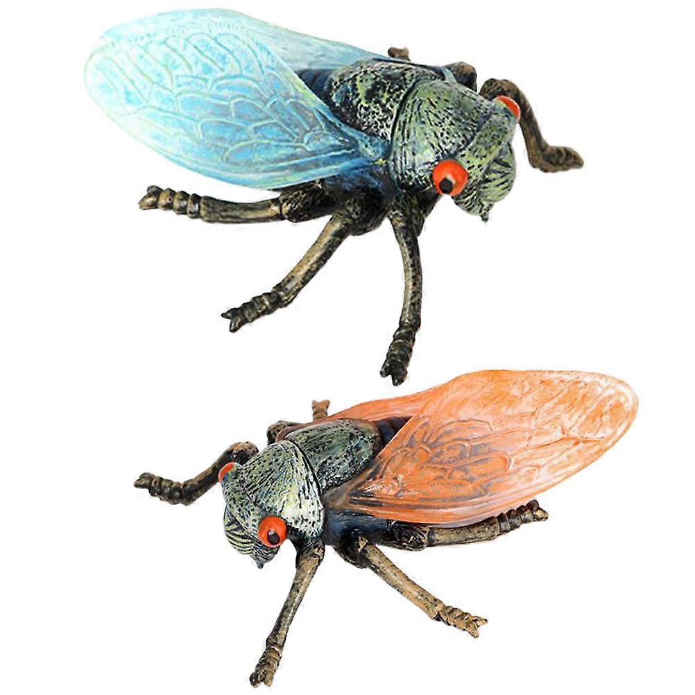 Cicadas Toy Plastic Realistic Bugs Figures Toys For Girls Nursery Room Decor 8.5X7X3CM 2Pcs