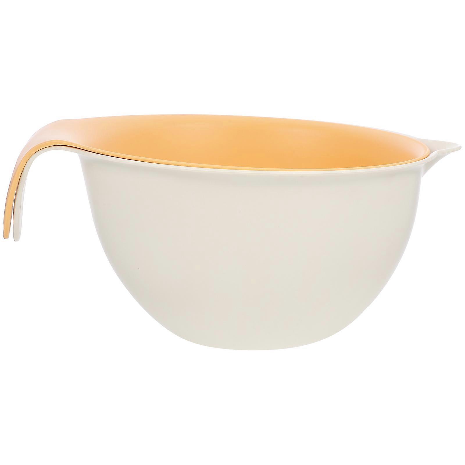 Fruit Strainer Colander Yellow Plastic Double Layer Kitchen Basket with Smooth Safe Edges for Home