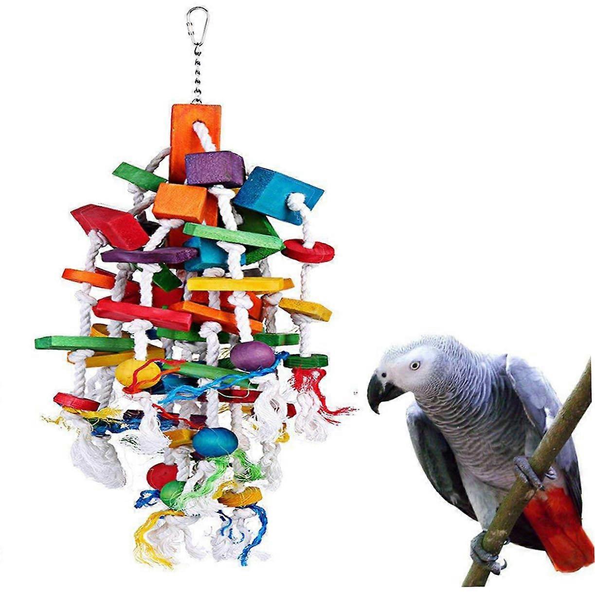 Chew Toy For Parrots Hanging Rope Bamboo Bird Chew Toy For Parakeets And Budgerigars Large Rope