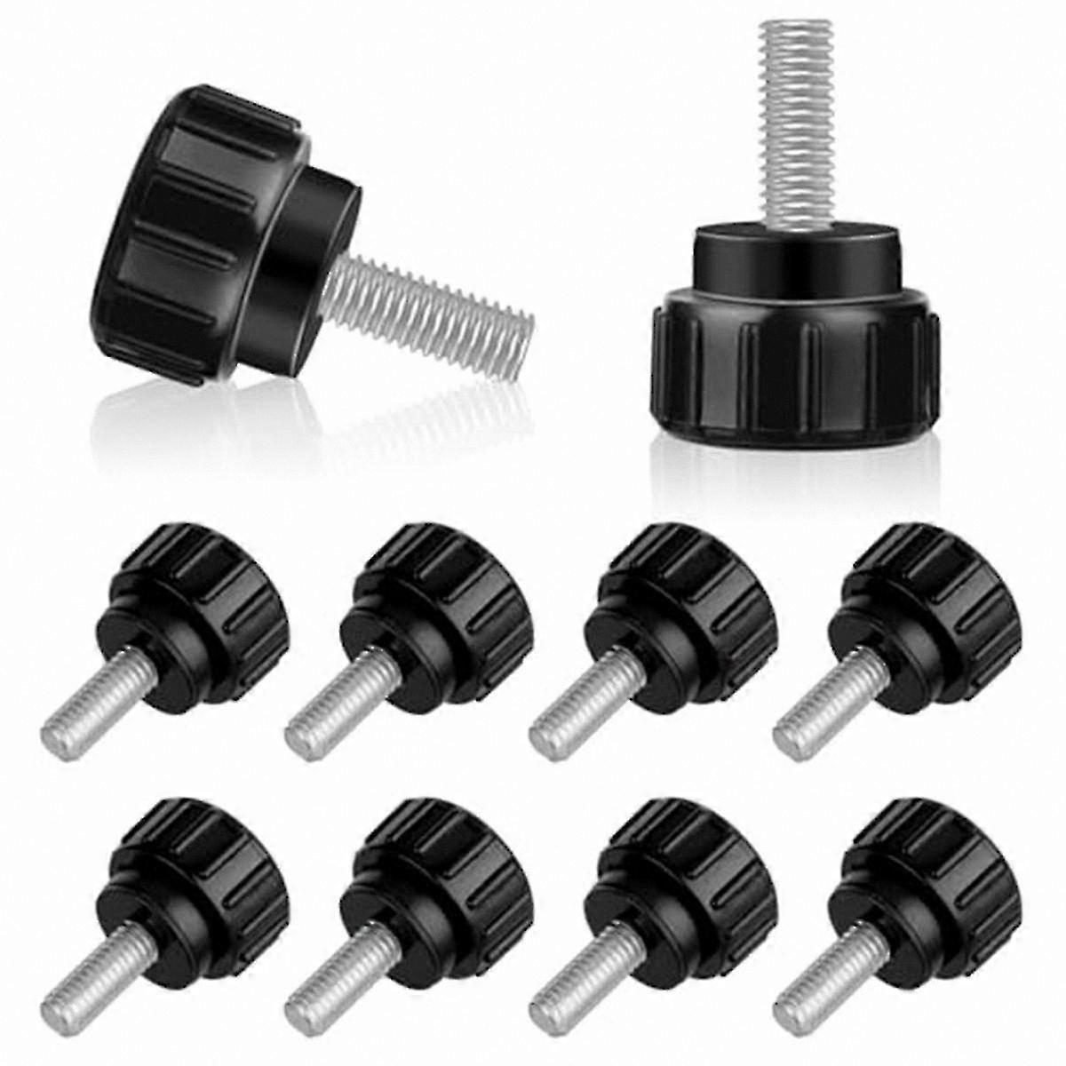 10 Pieces Knurled Thumb Screws, M4 x 10mm Carbon Steel Threaded Mounting Screws for Mechanical Applications
