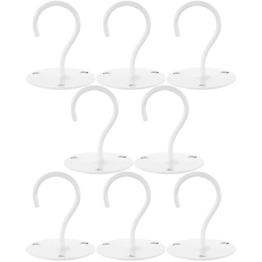 White Iron Plant Hanging Hooks for Ceiling Use 8Pcs Metal Hooks