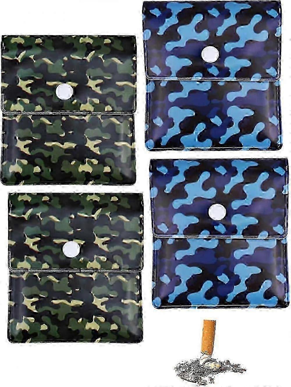 4 Pack Ashtrays for Cigarettes Pocket Ashtray Pouch,Fireproof PVC Smell Proof Portable Ashtray,Indoo
