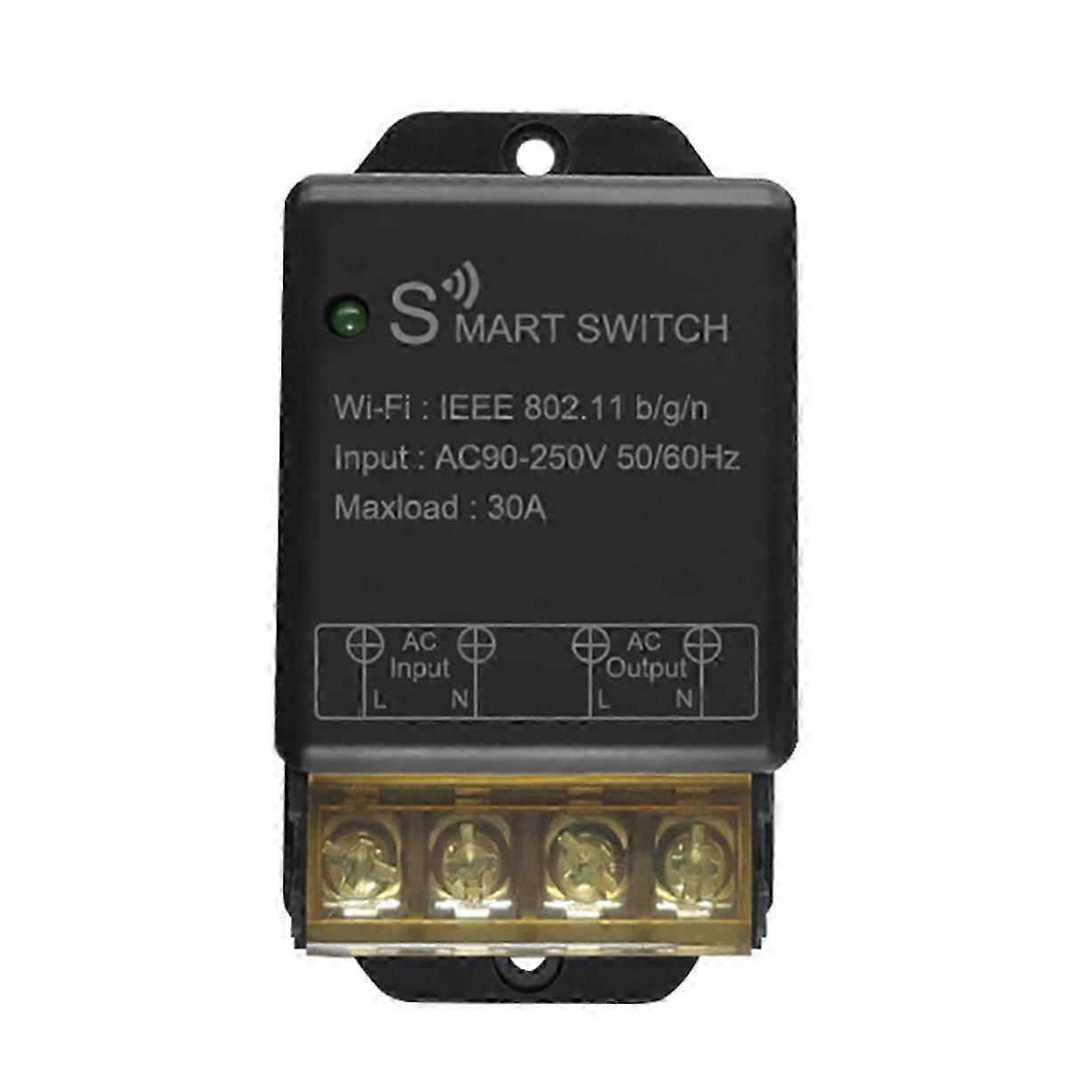 Home WiFi Switch 30A AC90-250V Wireless Remote Control on Off DIY Circuit Breaker Works with Home