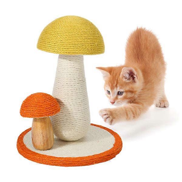 Cat Scratching Post Claw Sharpening Interactive Mushroom Shape Sisal Kitten Climbing Scratcher for Indoor
