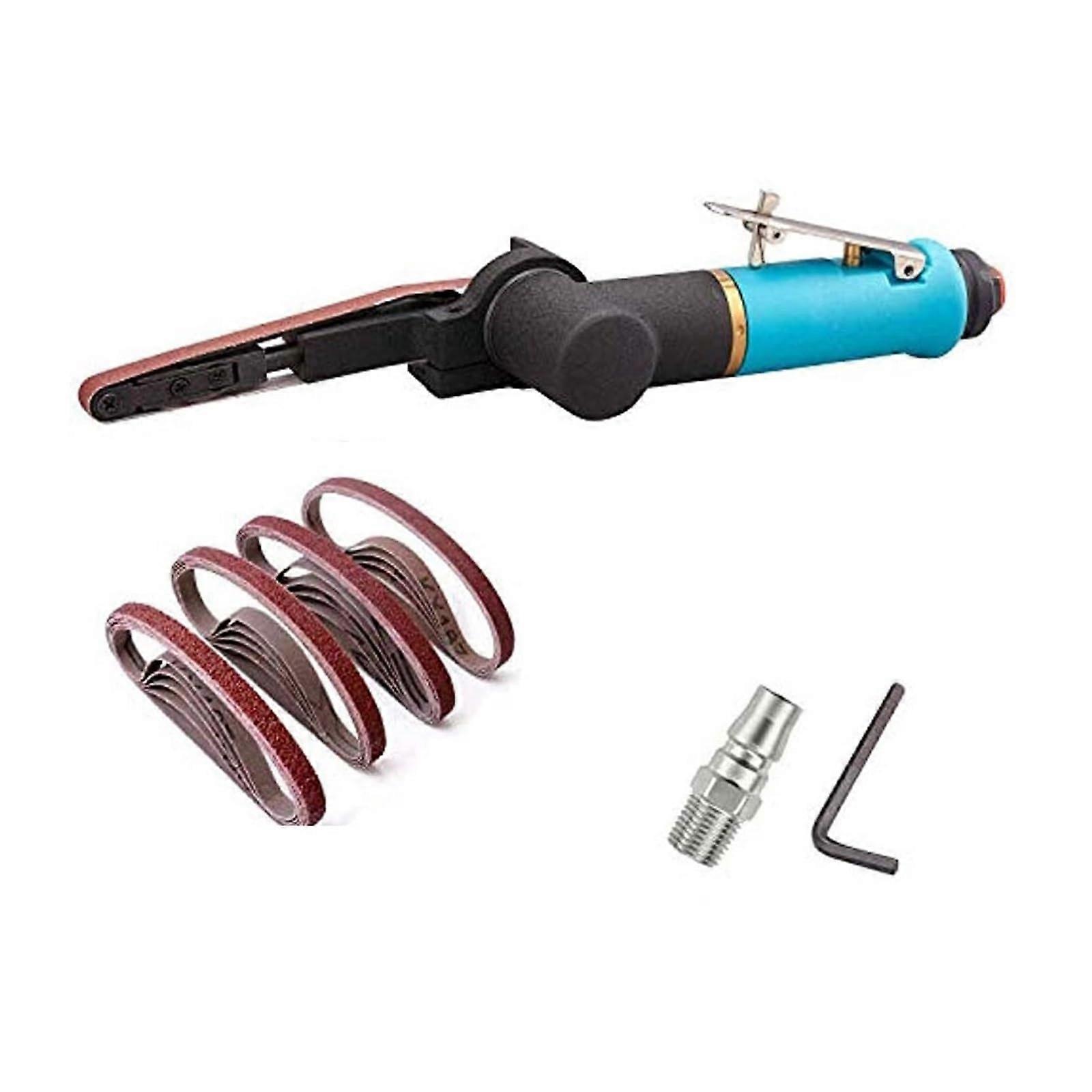 Double grinder, belt sanding tools 3/8'' air belt sander grinding machine pneumatic polishing set 10 * 330mm air angle grinding tool, performance