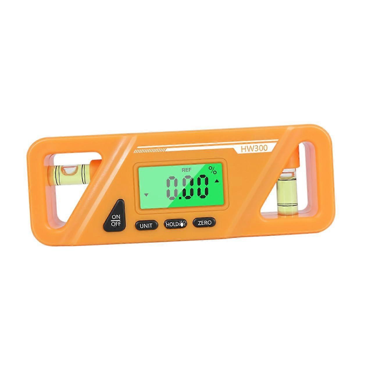 Digital Inclinometer Angle Finder Ruler Gauge 360-Degree Bubble Tool Plastic Electronic Level Spirit Level Indicator Orange